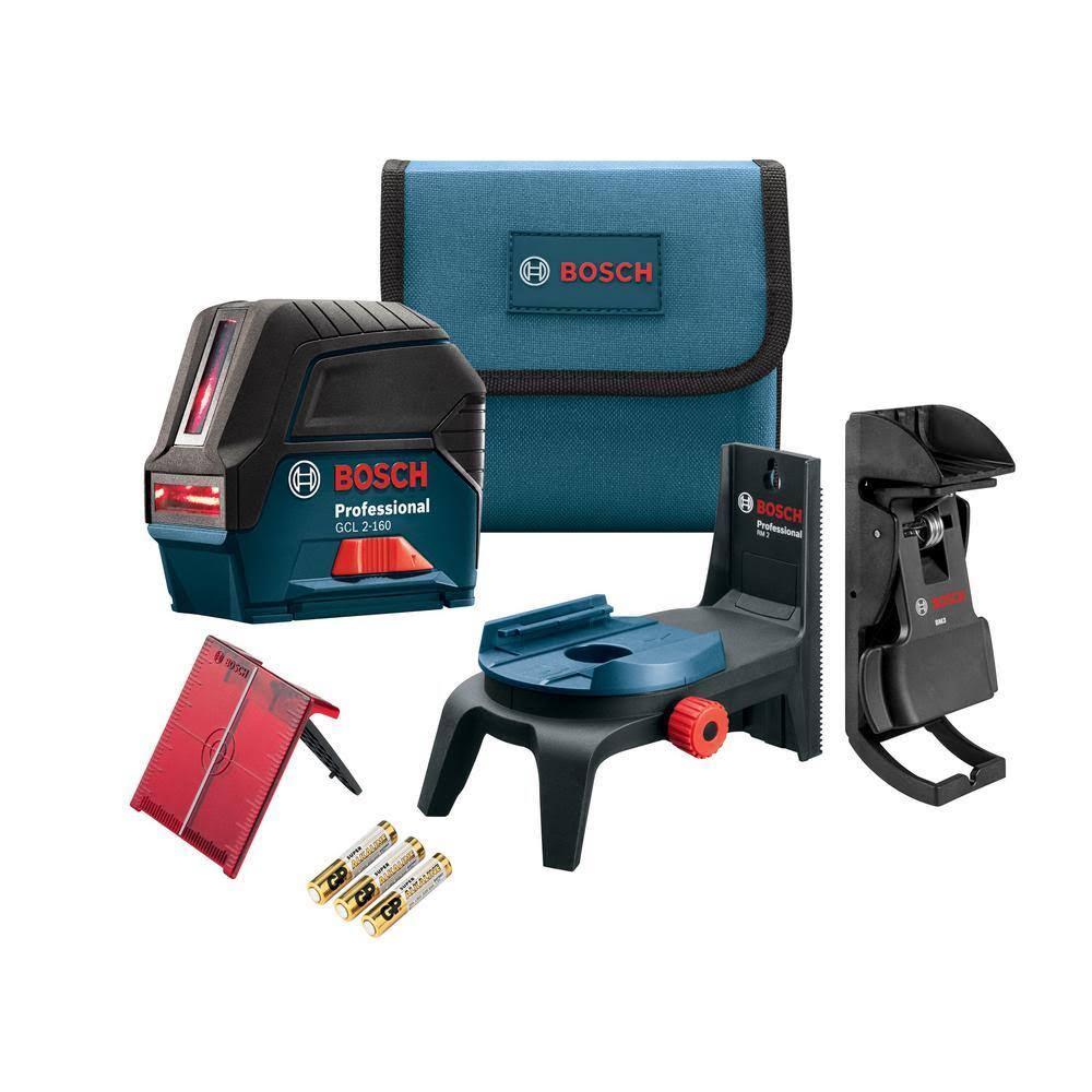 GCL 2-160 65 ft. Cross Line Laser Level with Plumb Points Self Leveling includes Hard Carrying Case and Precision Mount