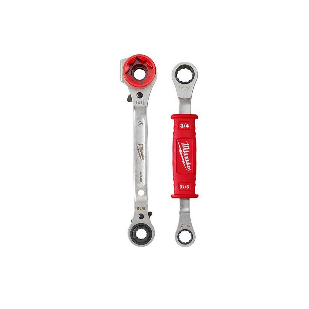 48-22-9216-48-22-9211 Lineman s 5-In-1 3/4 in. Ratcheting Wrench with Smooth Strike Face   Lineman s 2-In-1 Insulated Ratcheting Box Wrench