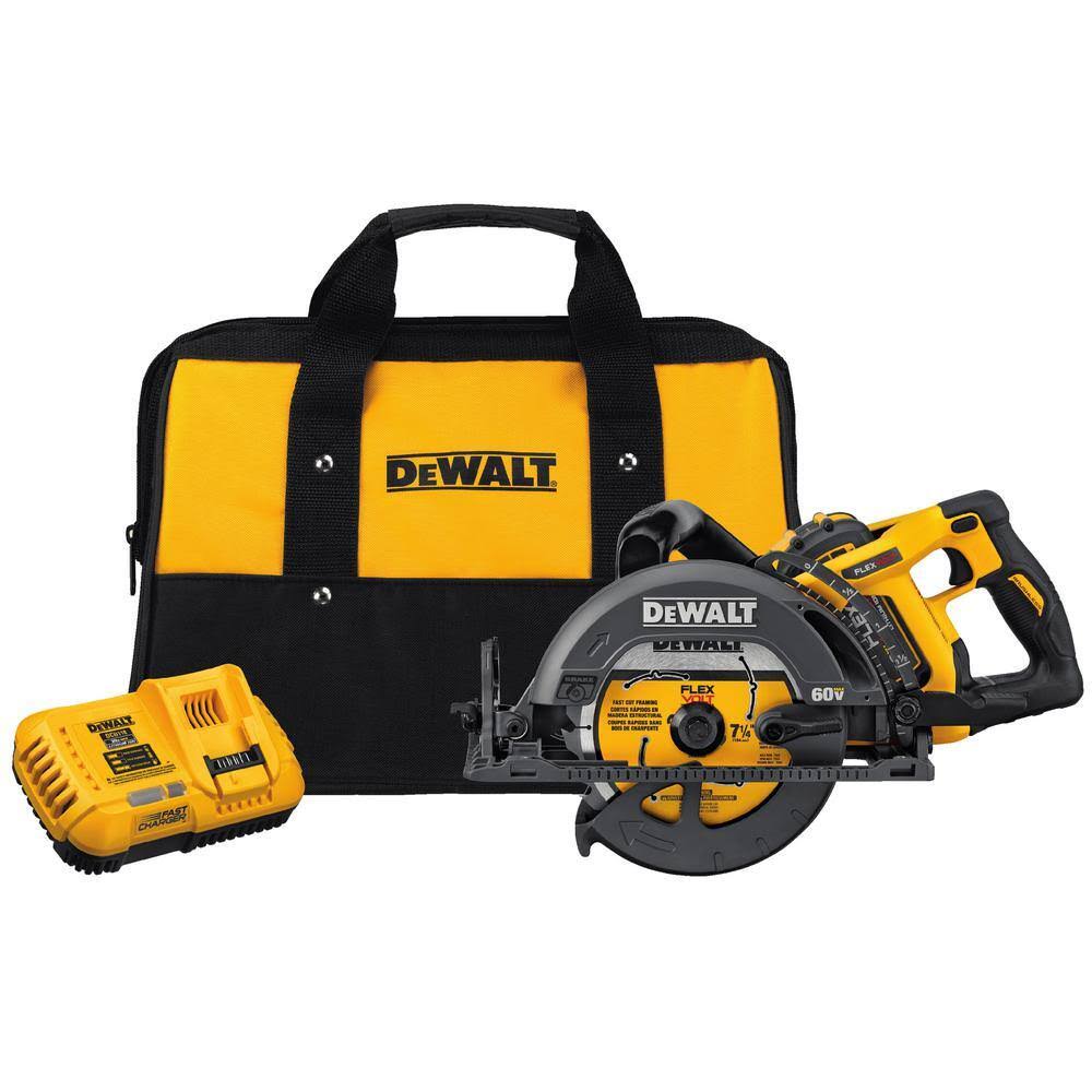 DCS577X1 VOLT 60V MAX 7-1/4 in. Cordless Worm Drive Style Saw with 9.0Ah Battery Kit