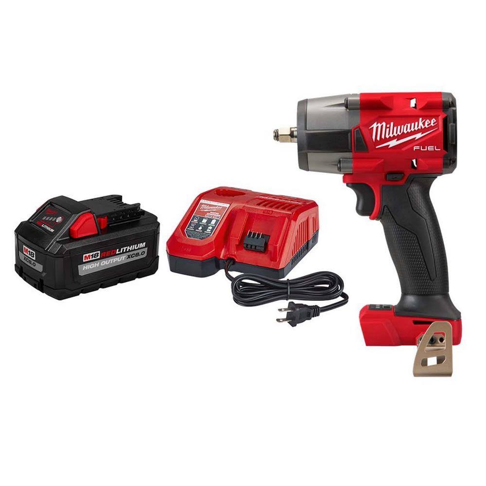 2960-20-48-59-1880 M18 FUEL GEN-2 18V Lithium-Ion Mid-Torque Brushless Cordless 3/8 in. Impact Wrench Friction  w/8.0Ah Starter Kit