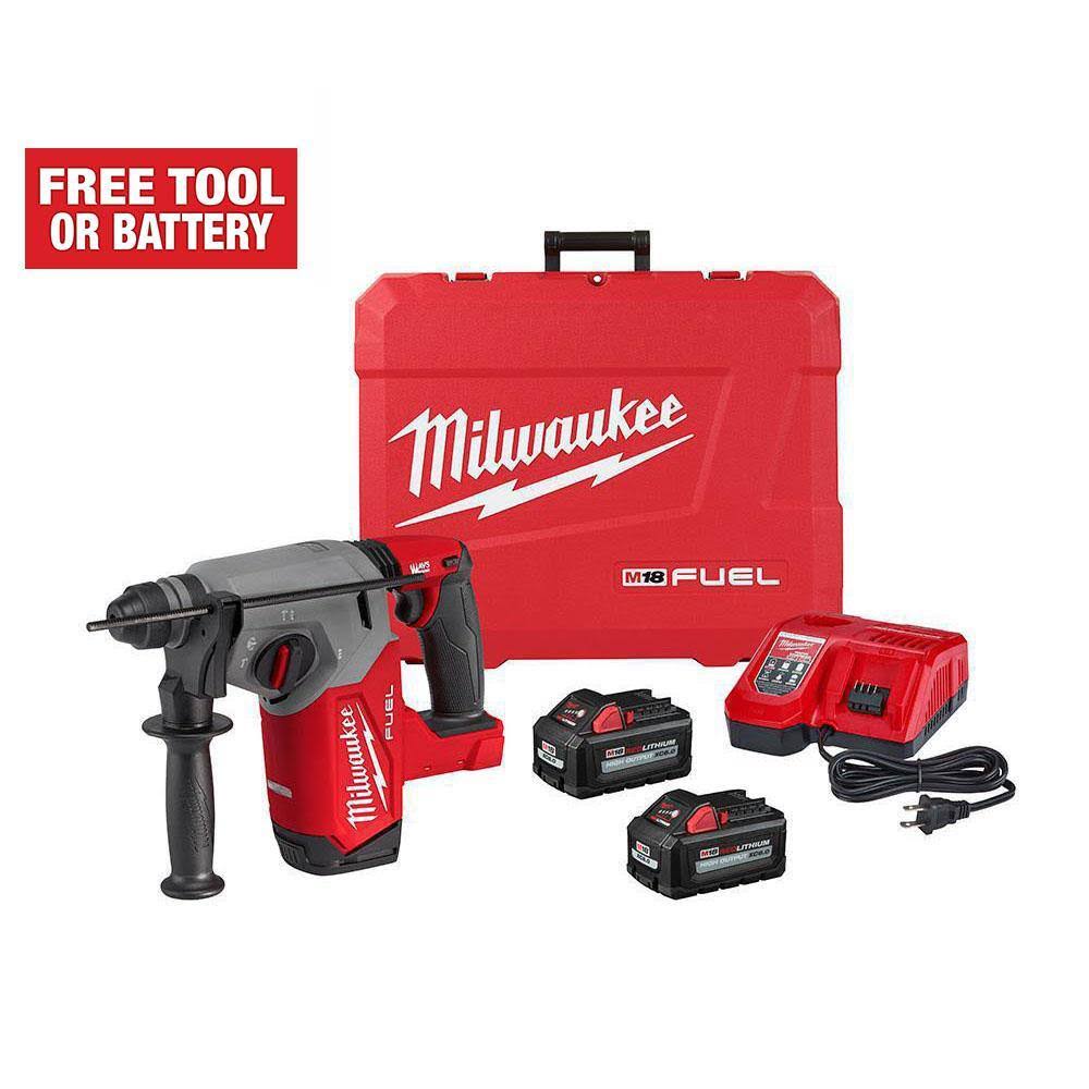 2912-22 M18 FUEL 18V Lithium-Ion Brushless 1 in. Cordless SDS-Plus Rotary Hammer Kit with Two 6.0 Ah Batteries, Hard Case