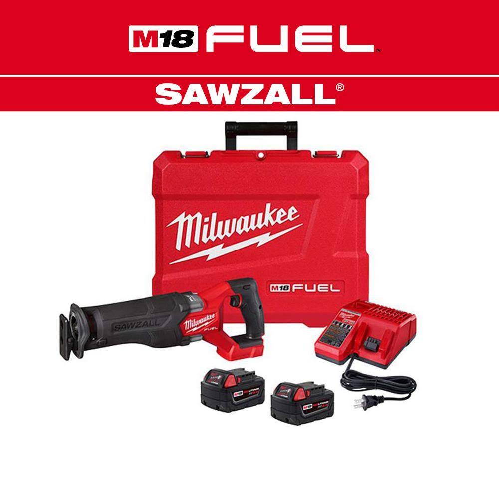2821-22 M18 FUEL 18V Lithium-Ion Brushless Cordless SAWZALL Reciprocating Saw Kit w/Two 5.0 Ah Batteries Charger   Hard Case