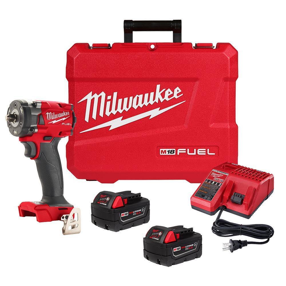 2854-22R M18 FUEL 18V Lithium-Ion Brushless Cordless 3/8 in. Compact Impact Wrench with Friction  Kit, Resistant Batteries