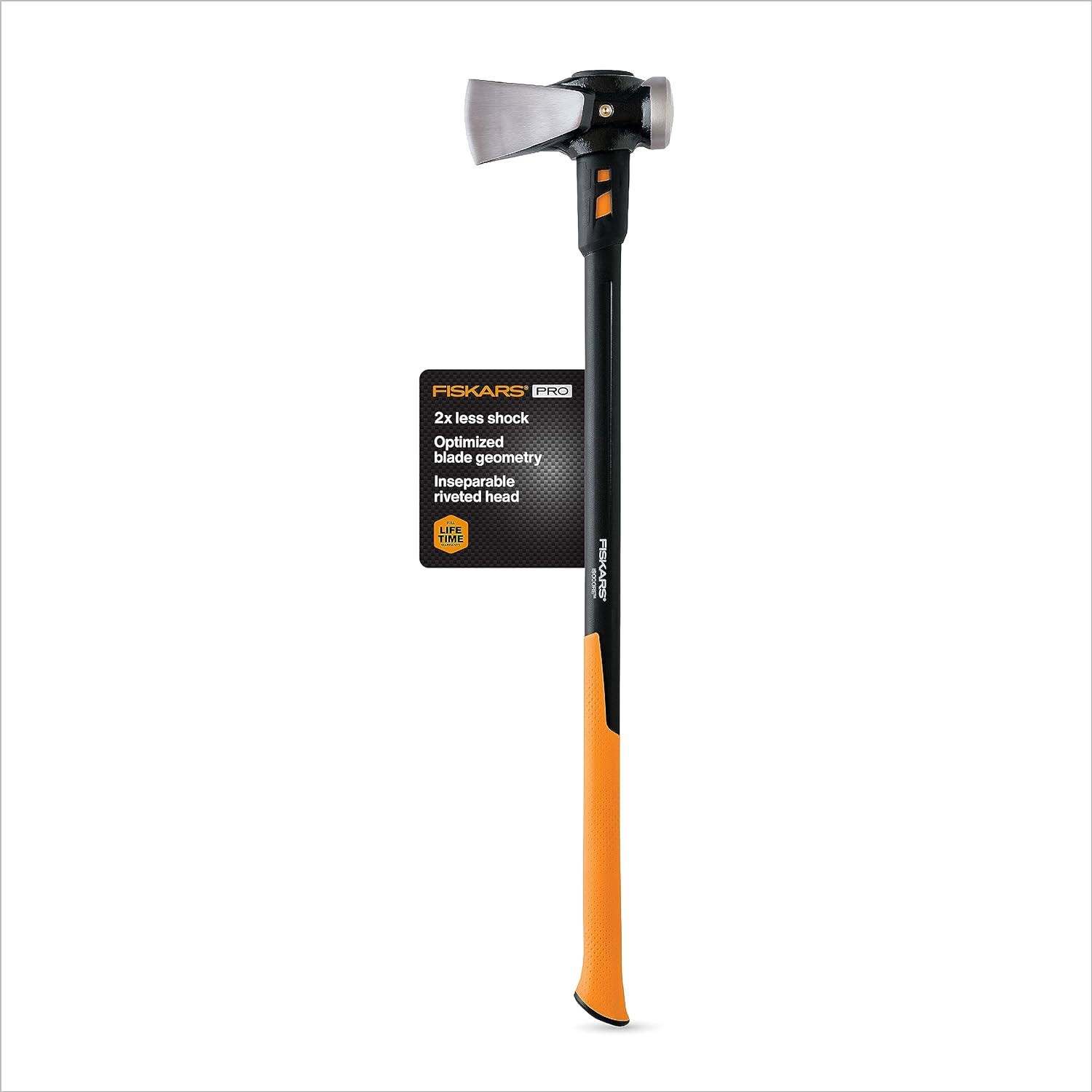 Fiskars IsoCore 8lb. Wood Splitting Maul   36  Shock Control SoftGrip Handle   Wood Splitter Tool and Maul for Splitting Wedge   Black/Orange