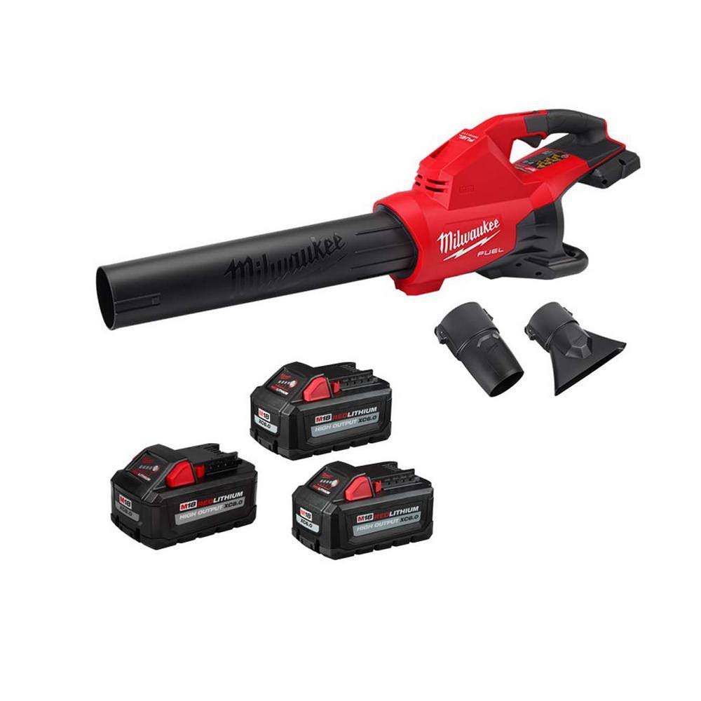 2824-20-48-11-1880-48-11-1862 M18 FUEL Dual Battery 145 MPH 600 CFM 18-Volt Lithium-Ion Brushless Cordless Handheld Blower w/(3) Batteries