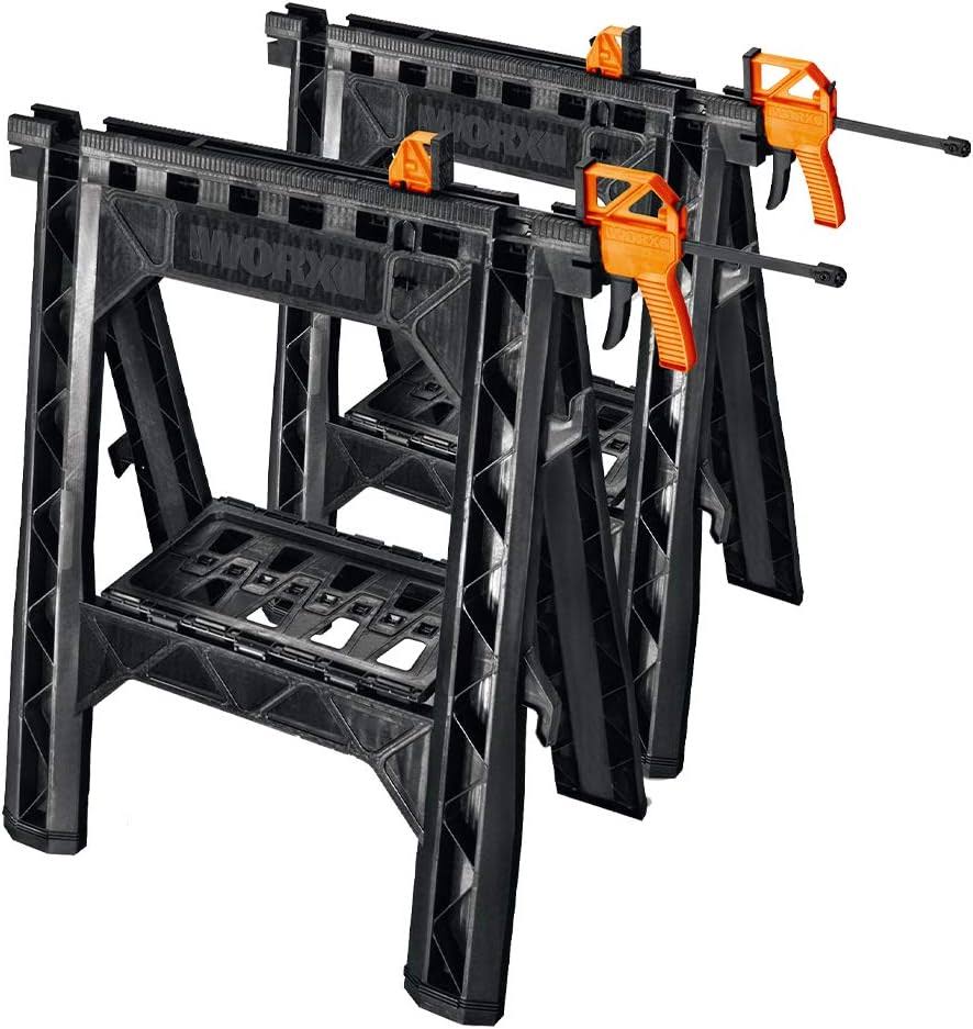 WX065 Clamping Sawhorses with Bar Clamps
