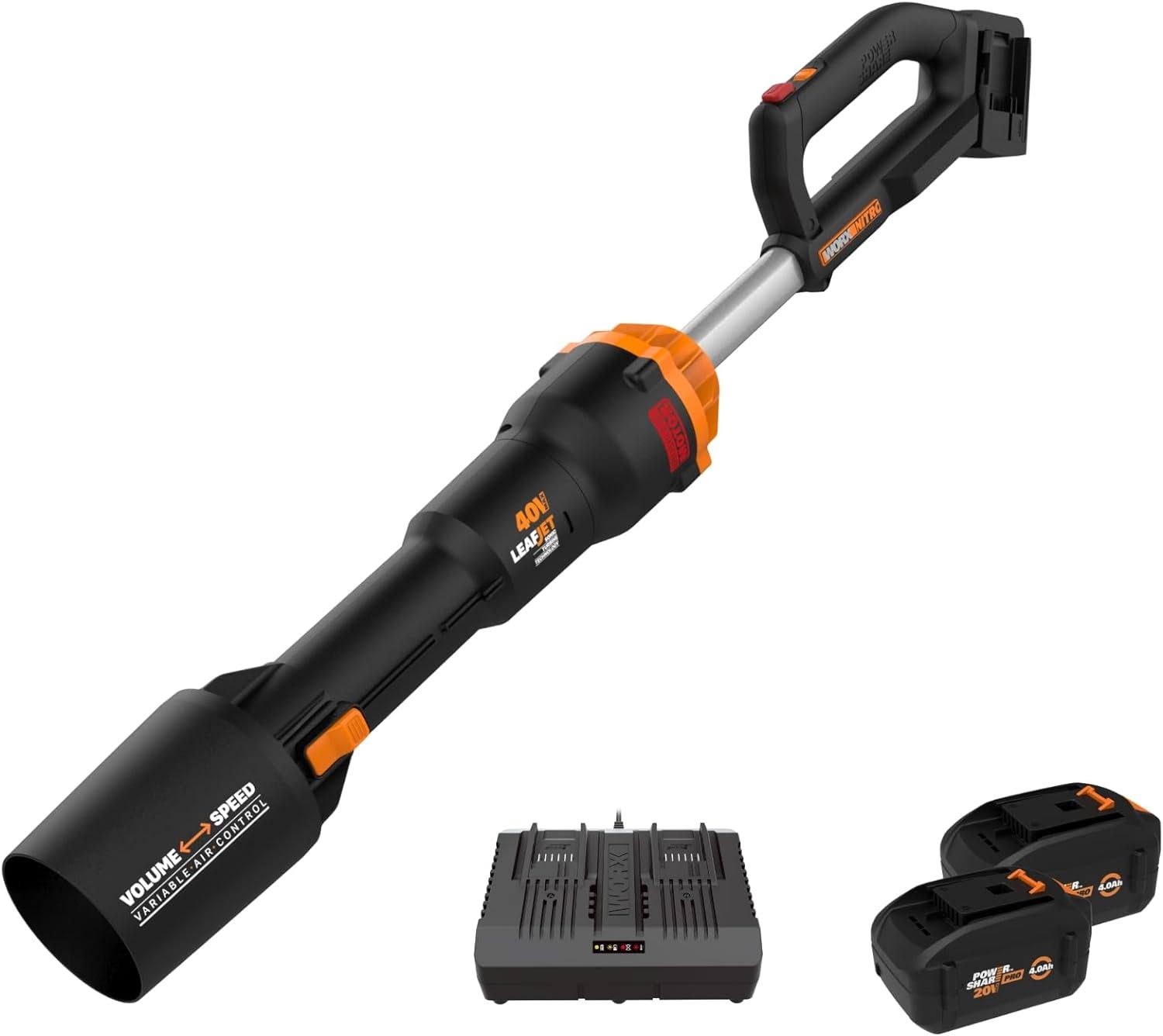 Nitro 40V PRO LEAFJET Cordless Leaf Blower Power Share with Brushless Motor   WG585 (Batteries   Charger Included)