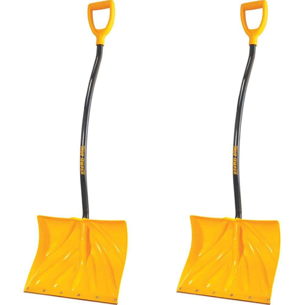 True Temper 37.4 in. Metal Handle Plastic Blade Ergonomic Mountain Mover Snow Shovel (Pack of 2)
