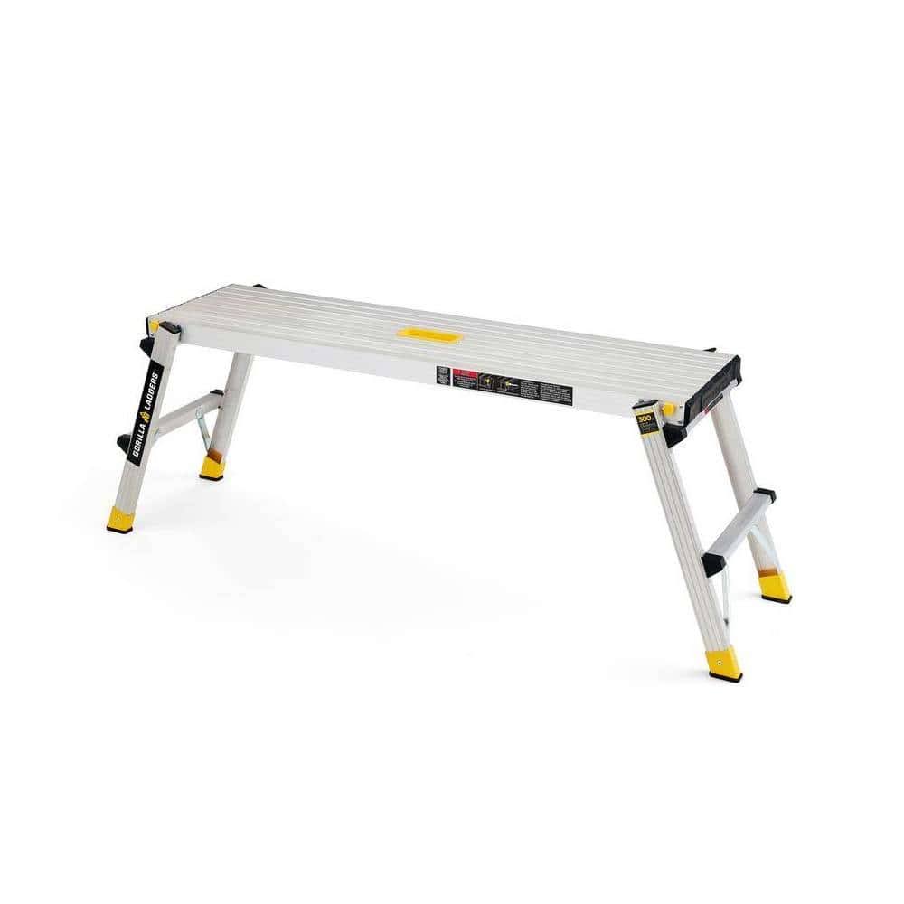 Gorilla Ladders 4 ft. x 12 in. x 20 in. Aluminum Slim-Fold Work Platform, 300 lbs. Load Capacity