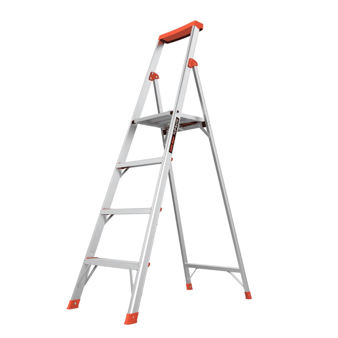 Ladder Systems Flip N Lite 6 Foot 300 Pound Capacity Aluminum Lightweight Slim Stepladder Ladder