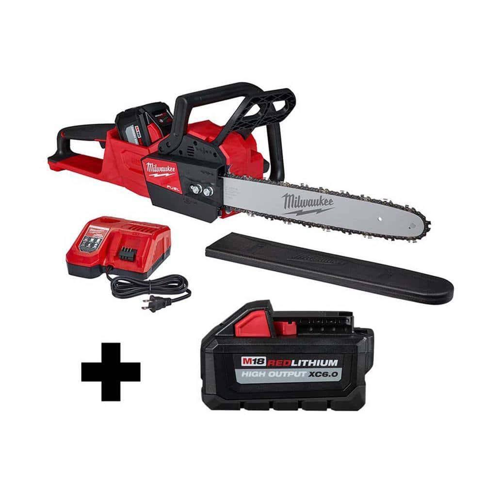 M18 FUEL 16 in. 18V Lithium-Ion Brushless Battery Chainsaw Kit with M18 High Output 6.0 Ah Battery