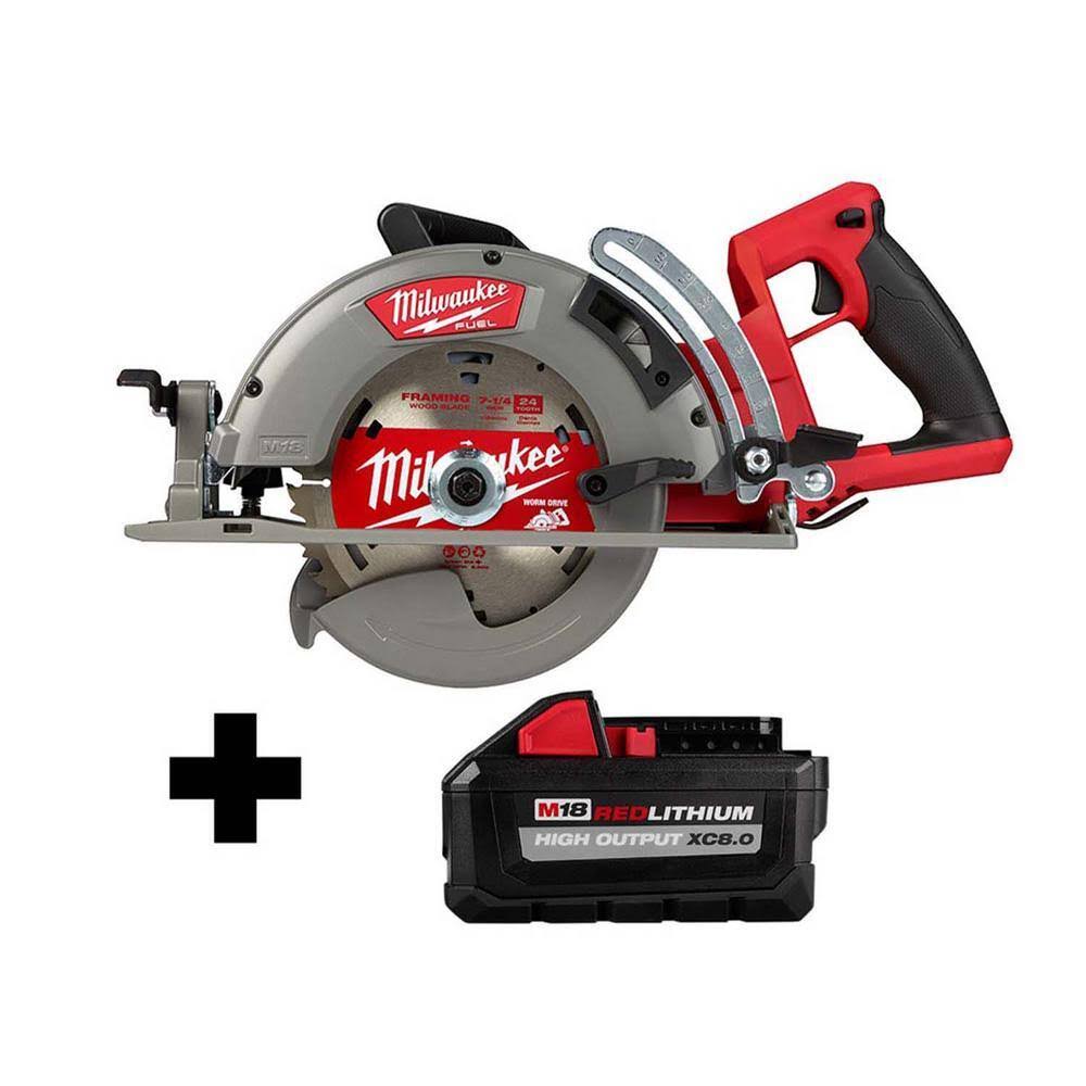 M18 FUEL 18V 7-1/4 in. Lithium-Ion Cordless Rear Handle Circular Saw with HIGH OUTPUT 8.0 Ah Battery
