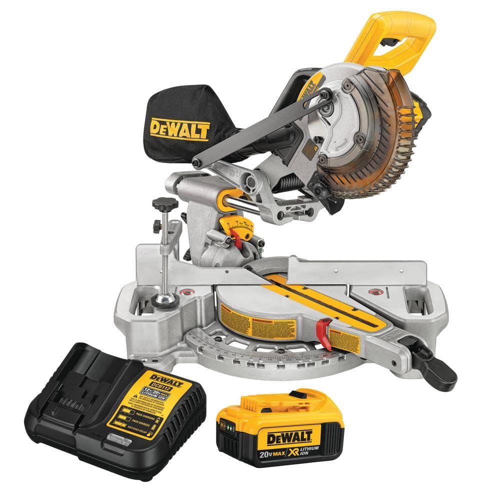 DCS361M1 20V MAX Cordless 7-1/4 in. Sliding Miter Saw with (1) 20V Battery 4.0Ah