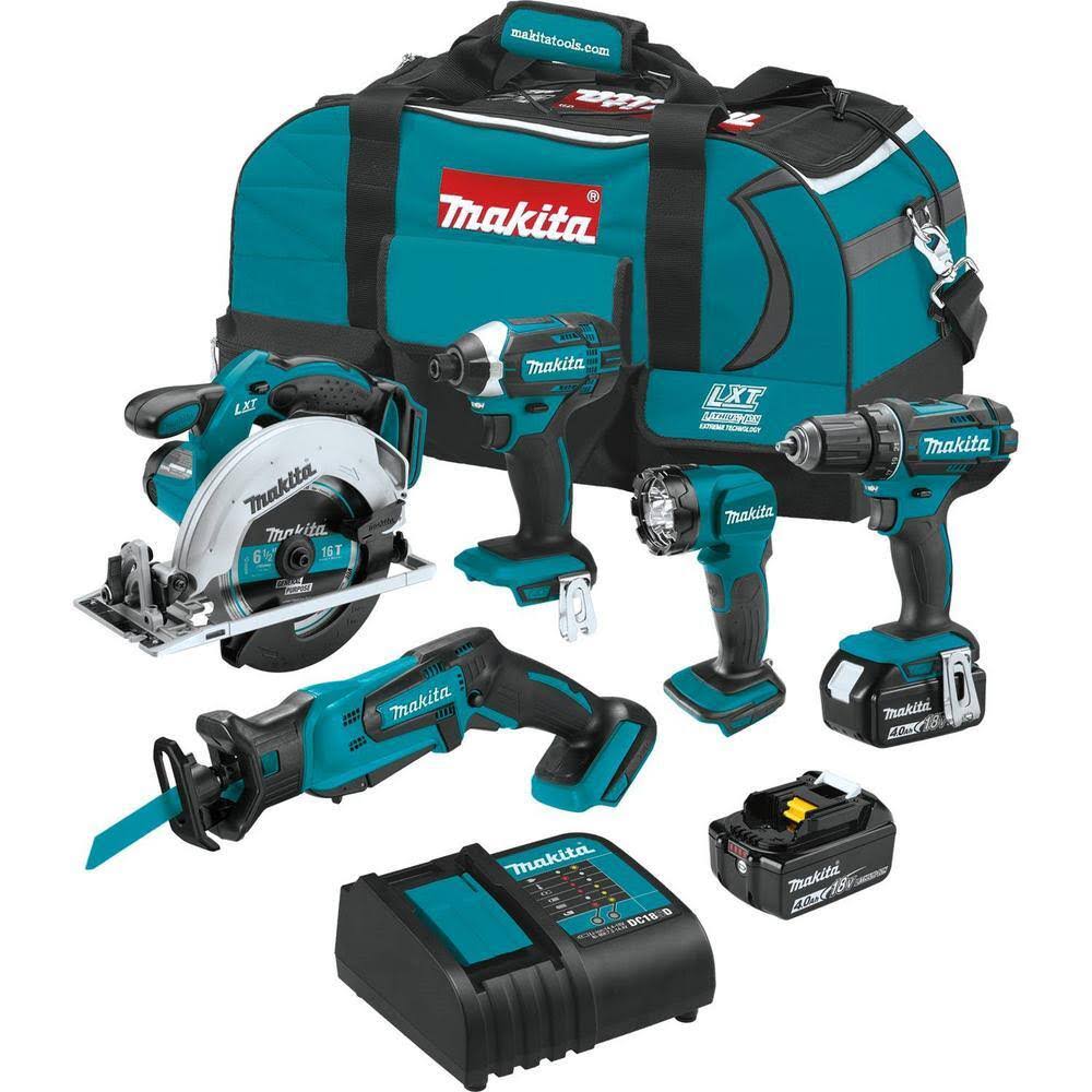 XT510SM 18V LXT Lithium-Ion Cordless 5-pc. Combo Kit (Drill-Driver/Impact Driver/Circular Saw/Recipro Saw/Light) 4.0Ah
