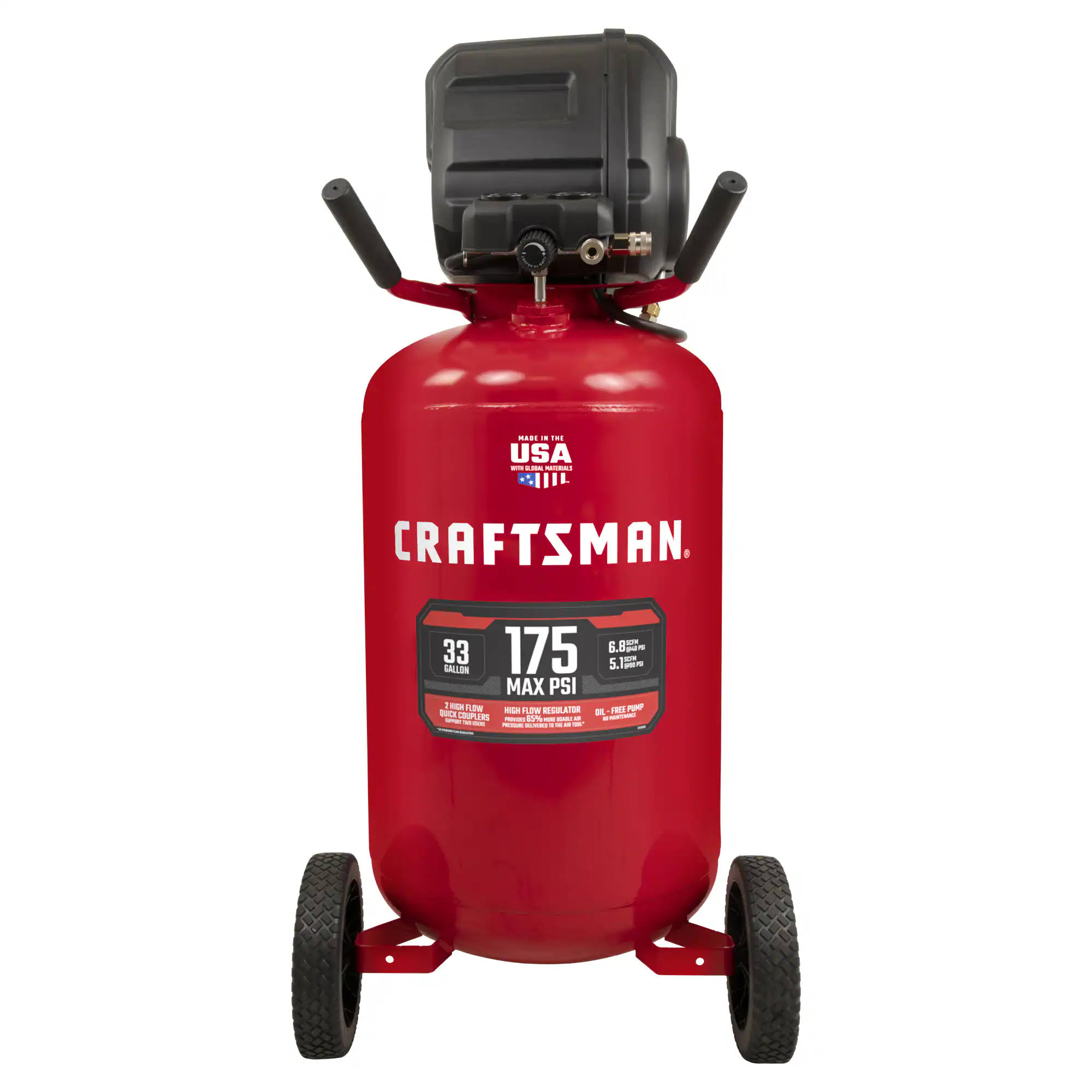 33-Gallon Portable Electric 175 PSI Vertical Air Compressor