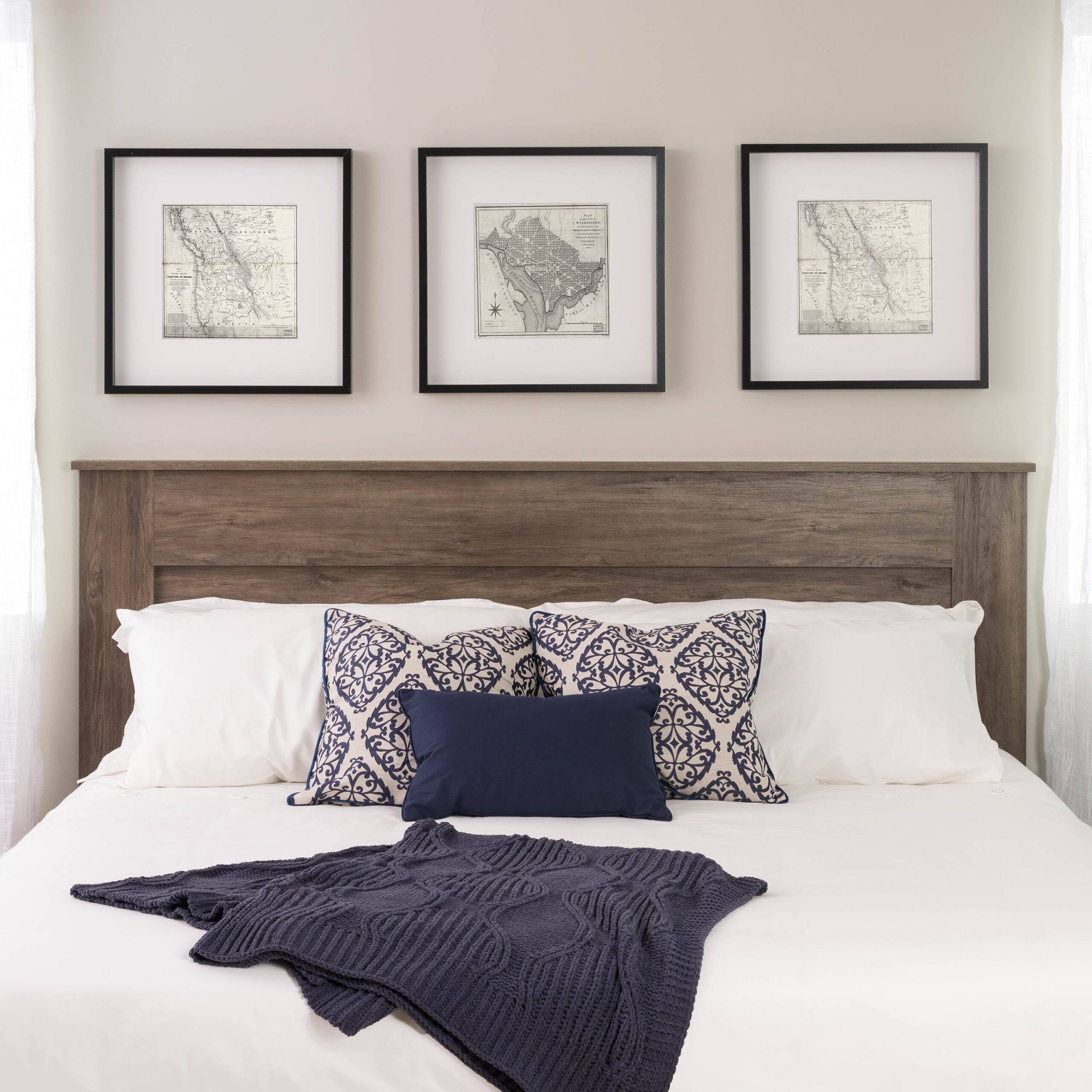 Select Flat Panel Headboard, King, Drifted Gray Laminate Finish