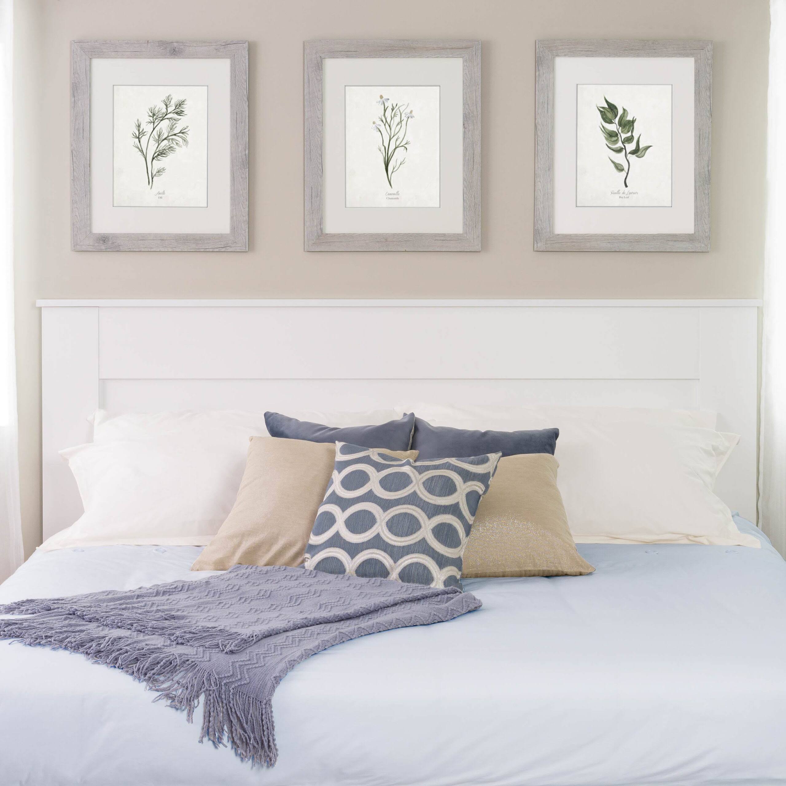 Select Flat Panel Headboard, King, White Laminate Finish