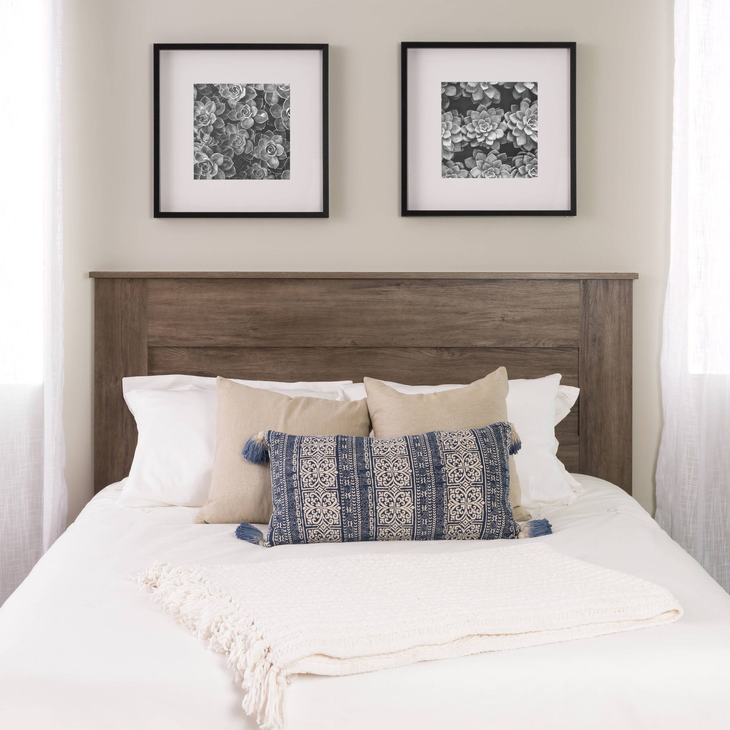 Select Queen Flat Panel Headboard, Drifted Gray