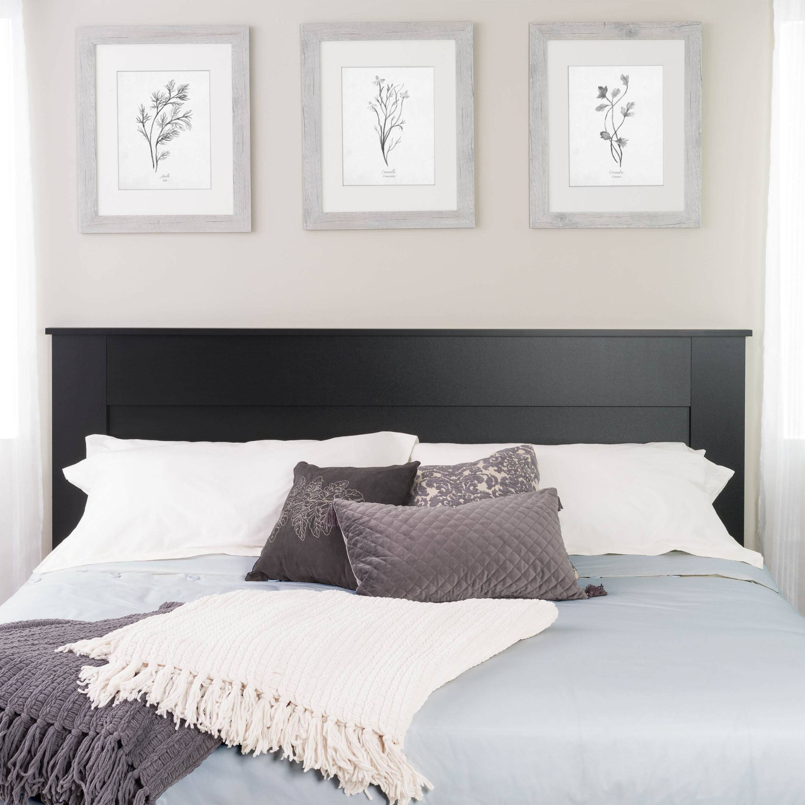 Select Black King Flat Panel Headboard