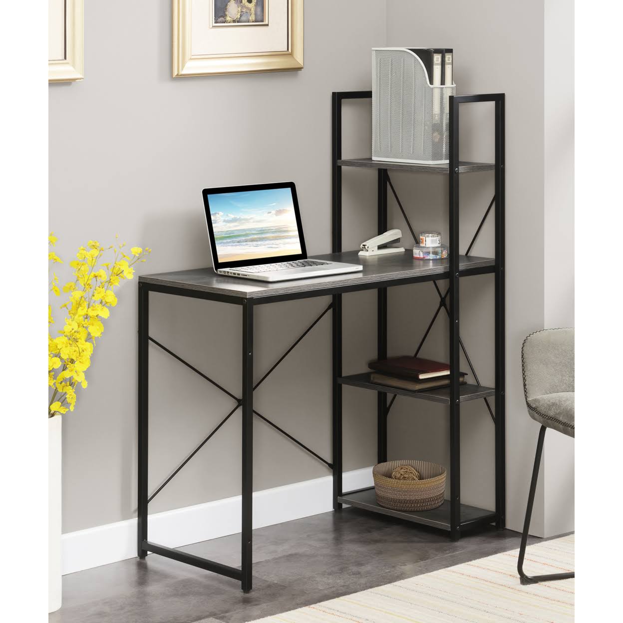 2Go Office Workstation with Shelves, Multi