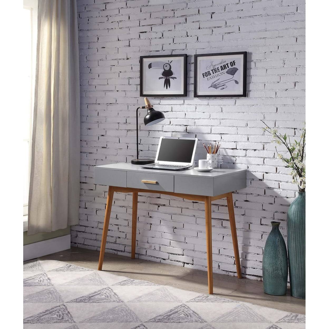Oslo 1 Drawer Desk , Gray
