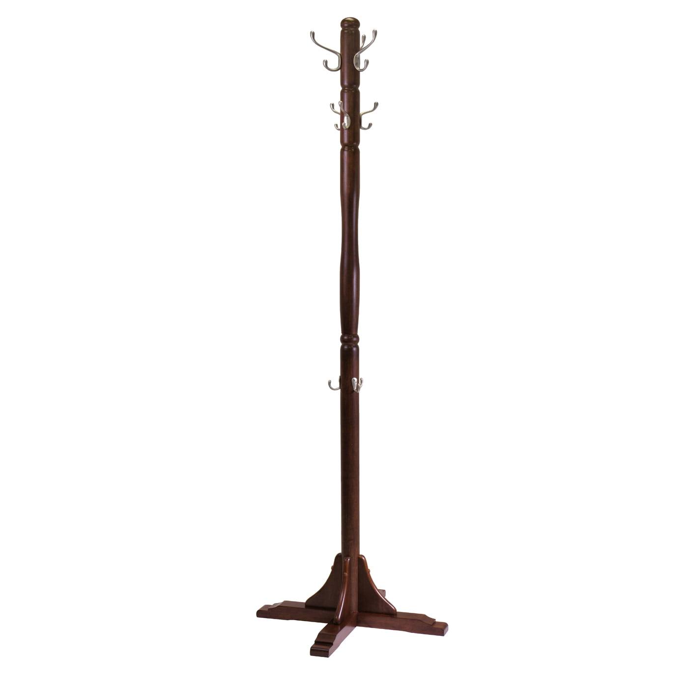 Wood Jera Coat Tree Hanger, Cappuccino Finish