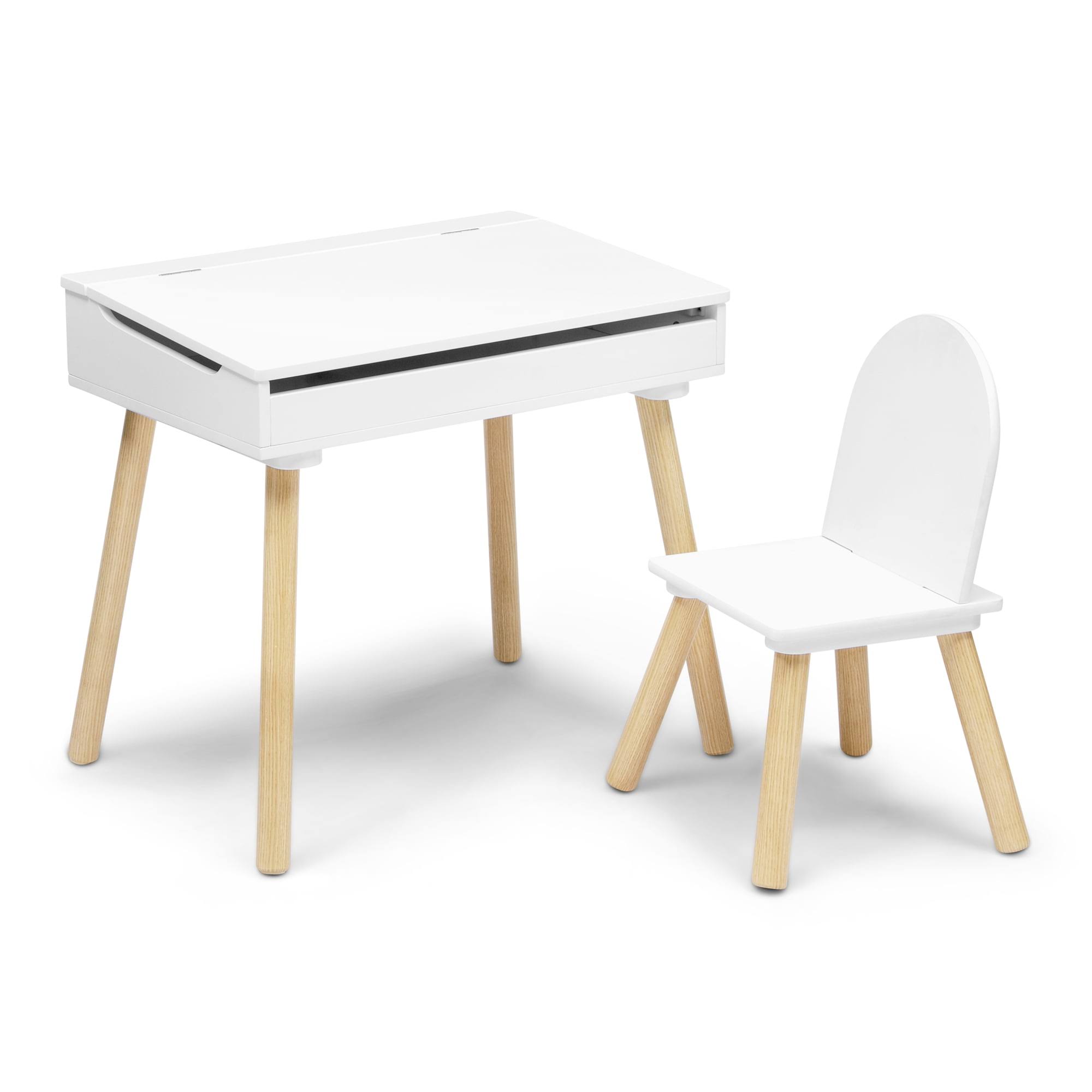 Ollie Lift-Top Desk and Chair for Toddlers   Up   Greenguard Gold Certified, Bianca White/Natural