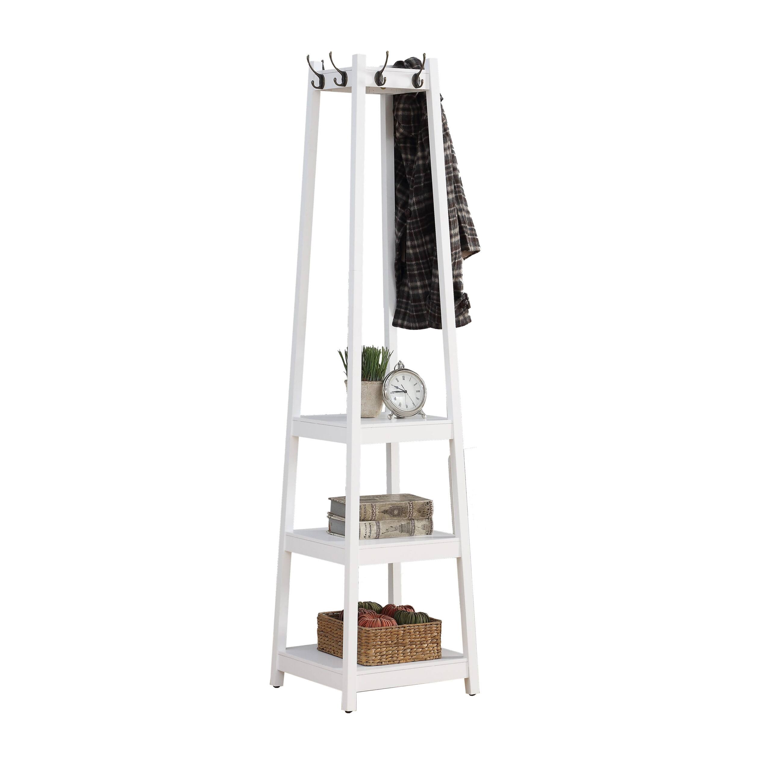 Vassen 3-Tier Storage Shelve Coat Rack, White