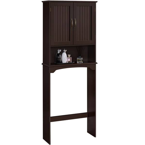 Over The Toilet Cabinet MDF Bathroom Storage Organizer with Adjustable Shelf, Espresso