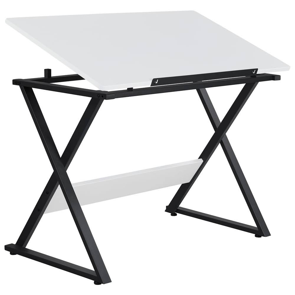 Drawing Board with Adjustable Split Top Tabletop, White/Black