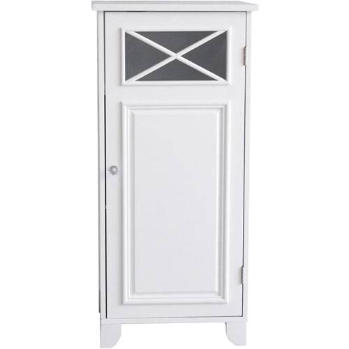 Dawson Wooden Floor Cabinet with Cross Molding, White