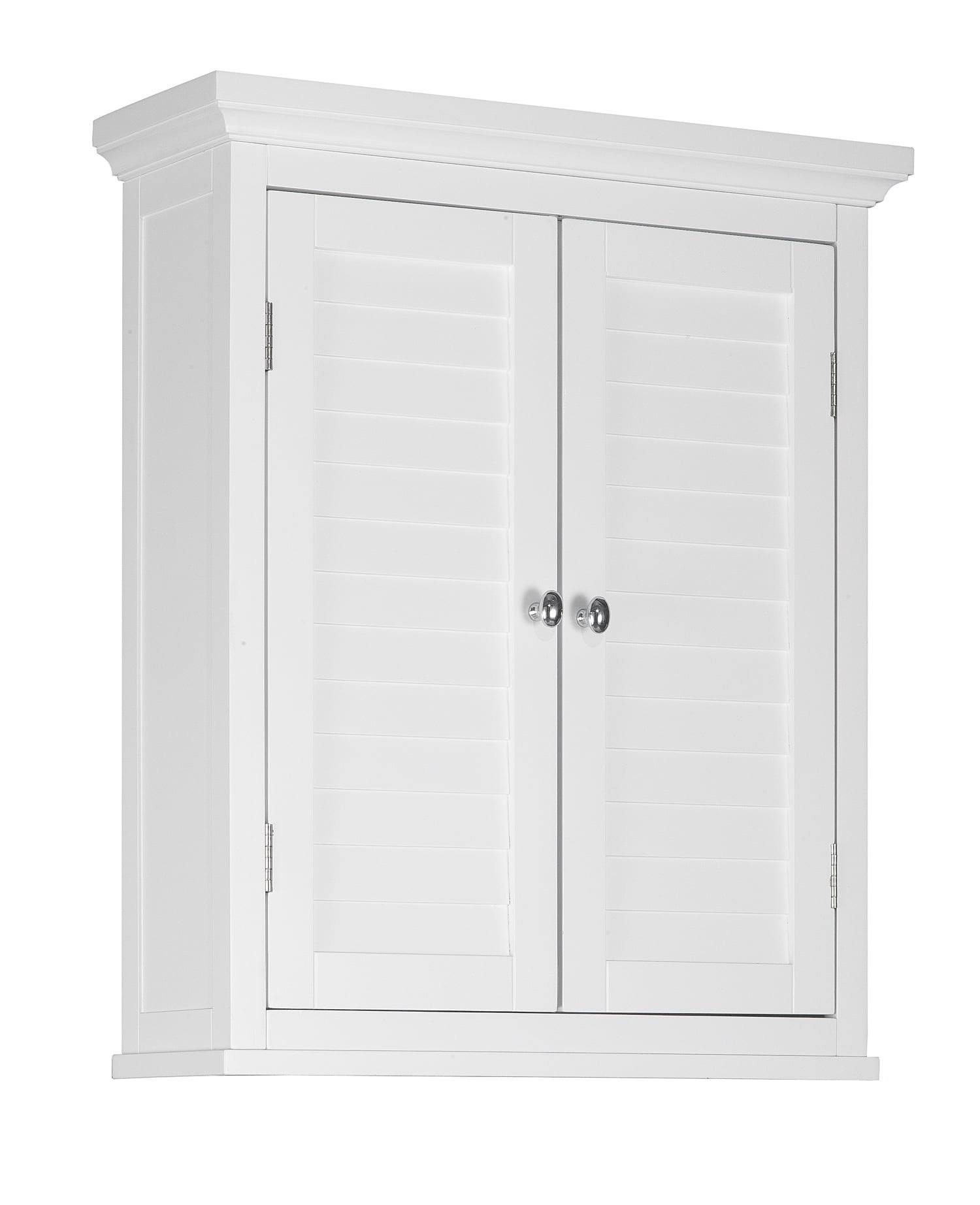Glancy Wooden Wall Cabinet with Shutter Doors, White