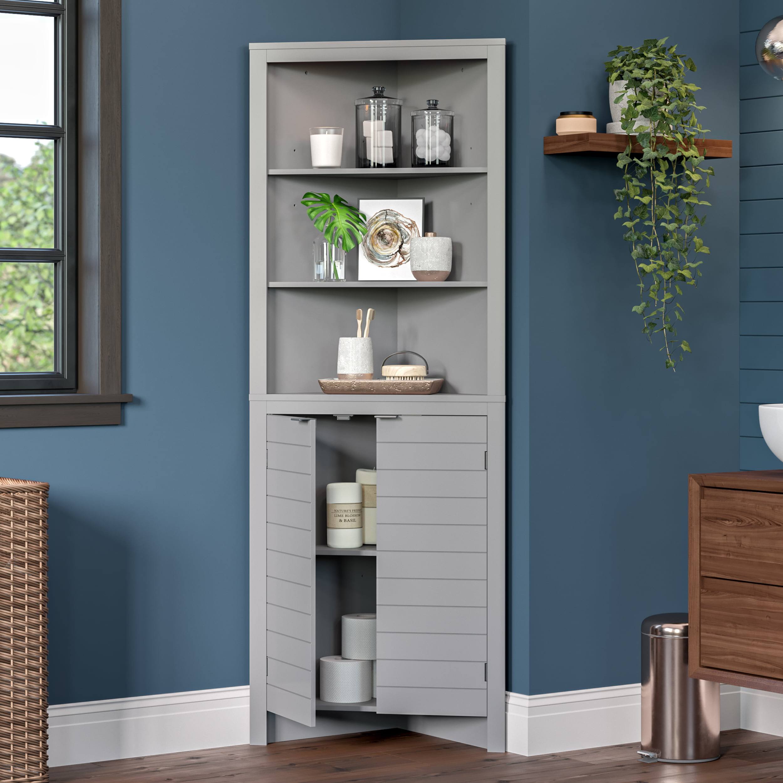 Home Madison Tall Corner Cabinet, Gray