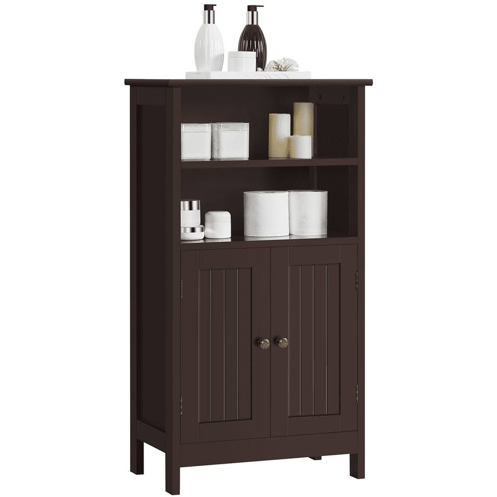 5-Tier Wooden Bathroom Floor Cabinet, Espresso