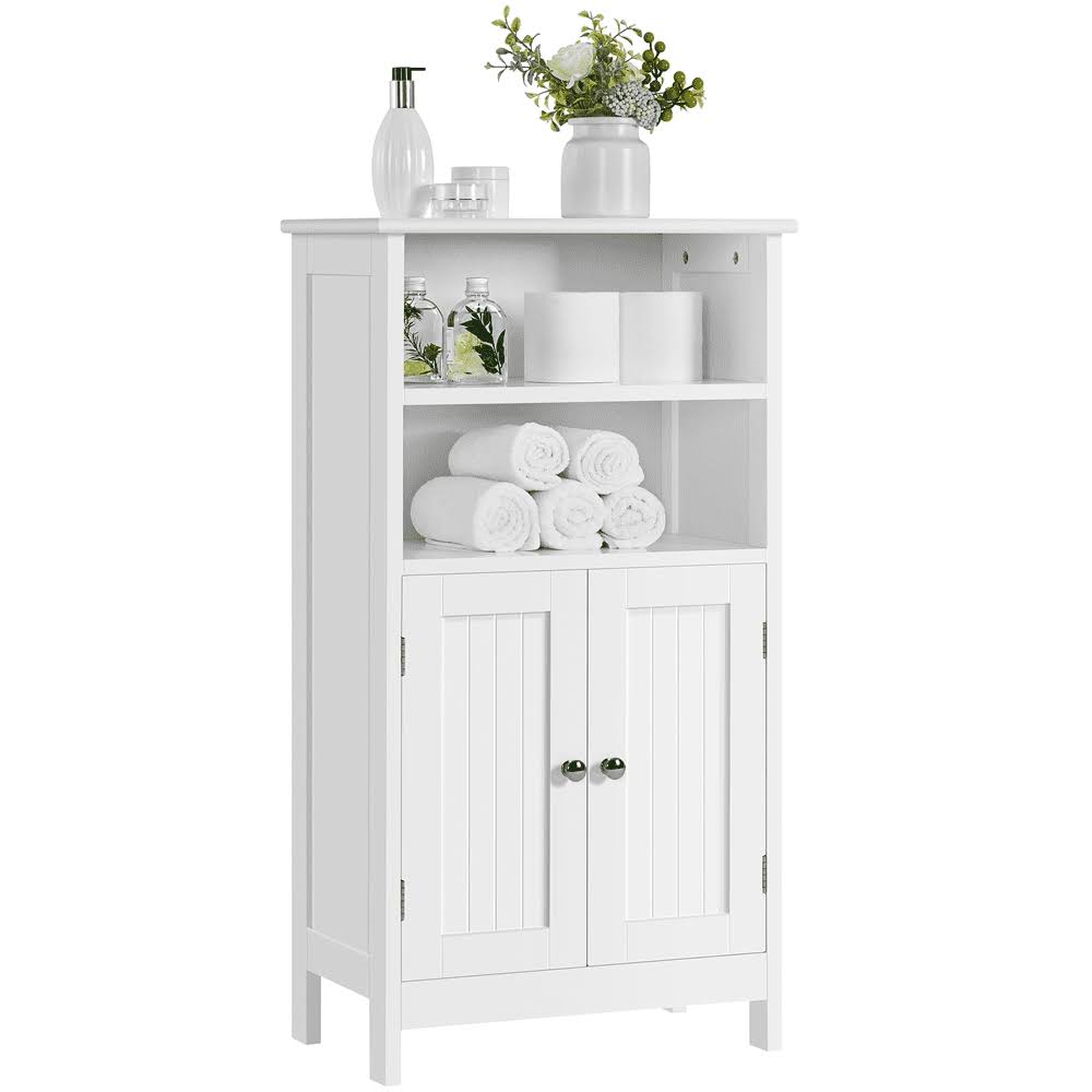 5-Tier Wooden Bathroom Floor Cabinet, White