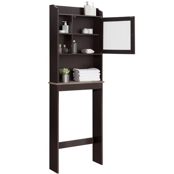 Wooden over Toilet Cabinet Bathroom Space Saver Storage Cabinet with Glass Door