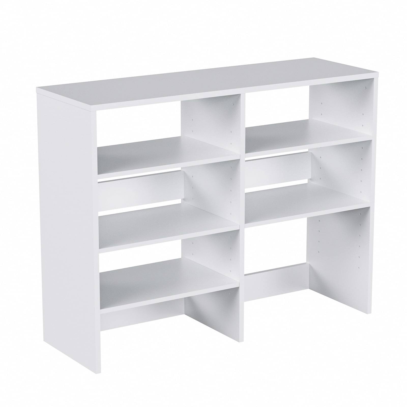 Adjustable Shoe Cabinet, HAIOOU Wooden Shoe Rack for Entryway Closet, Free Standing Shoe Organizer with 5 Adjustable Shelves for 10-15 Pairs Sneakers High Heels, 27.5 x 11.8 x 35.43 Inch- White