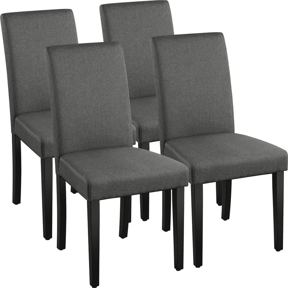 4pcs Fabric Upholstered Parson Dining Chairs for Home, Dark Gray