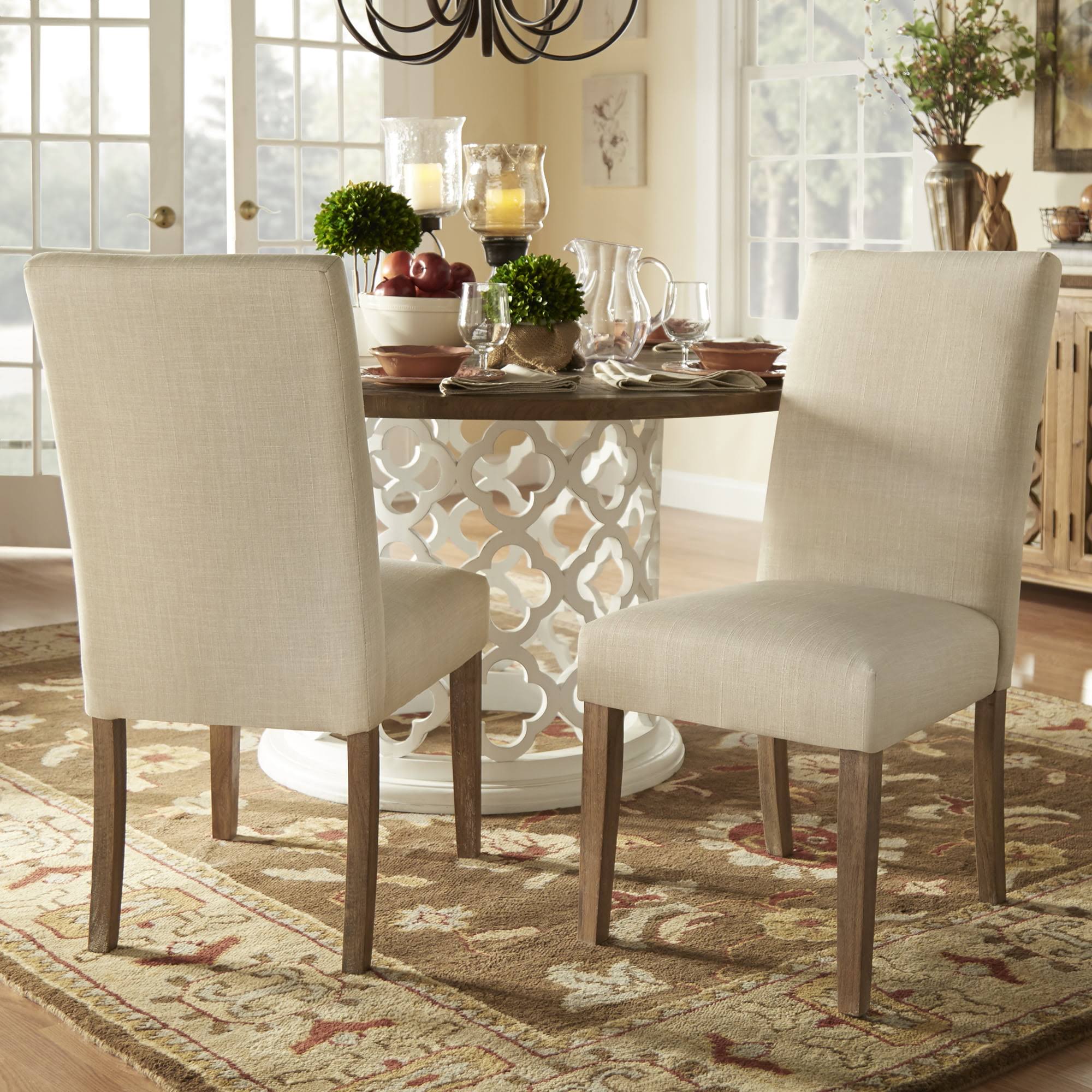 Josephine Linen Parsons Dining Chairs, Set of 2, Beige