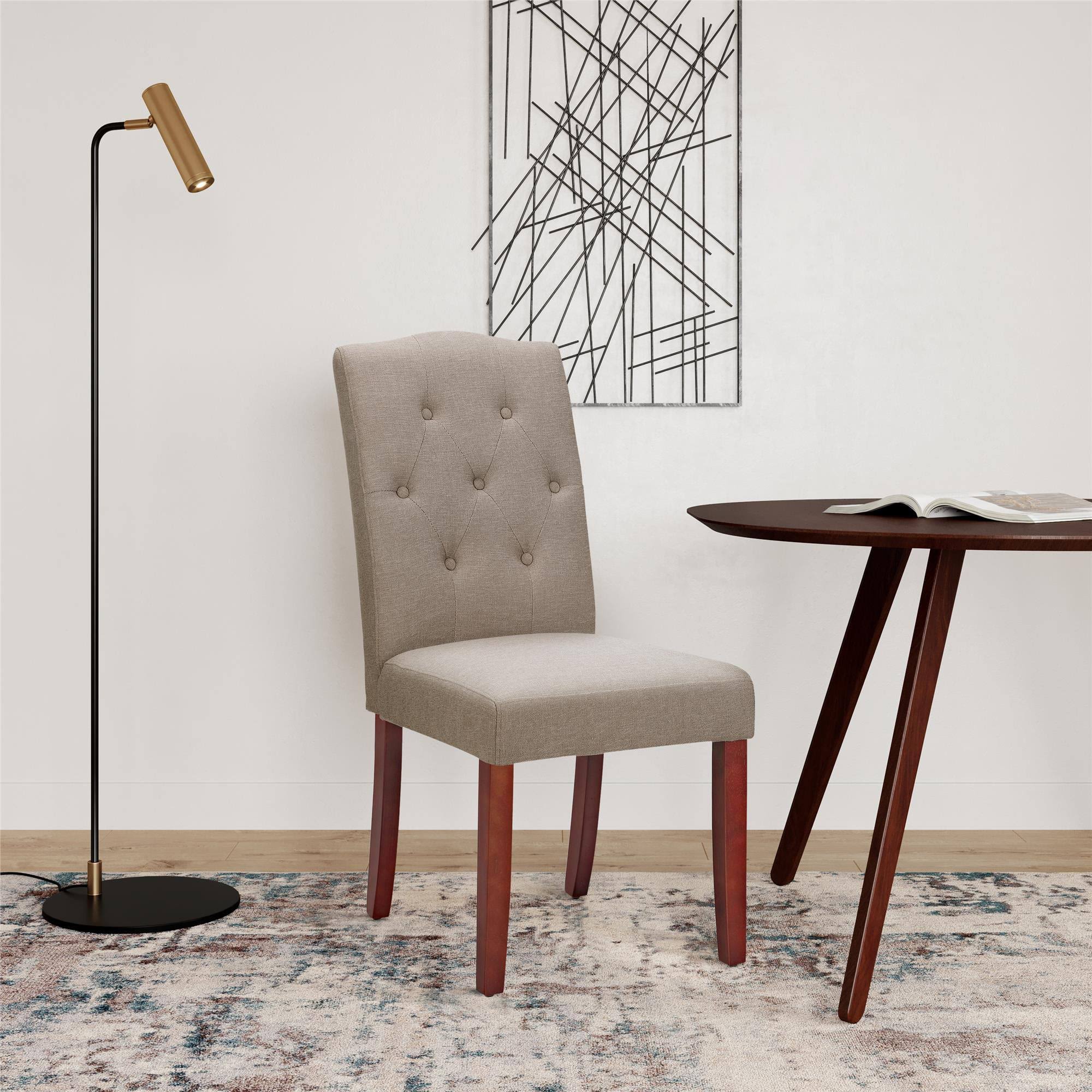 and Gardens Parsons Upholstered Tufted Dining Chair,Taupe