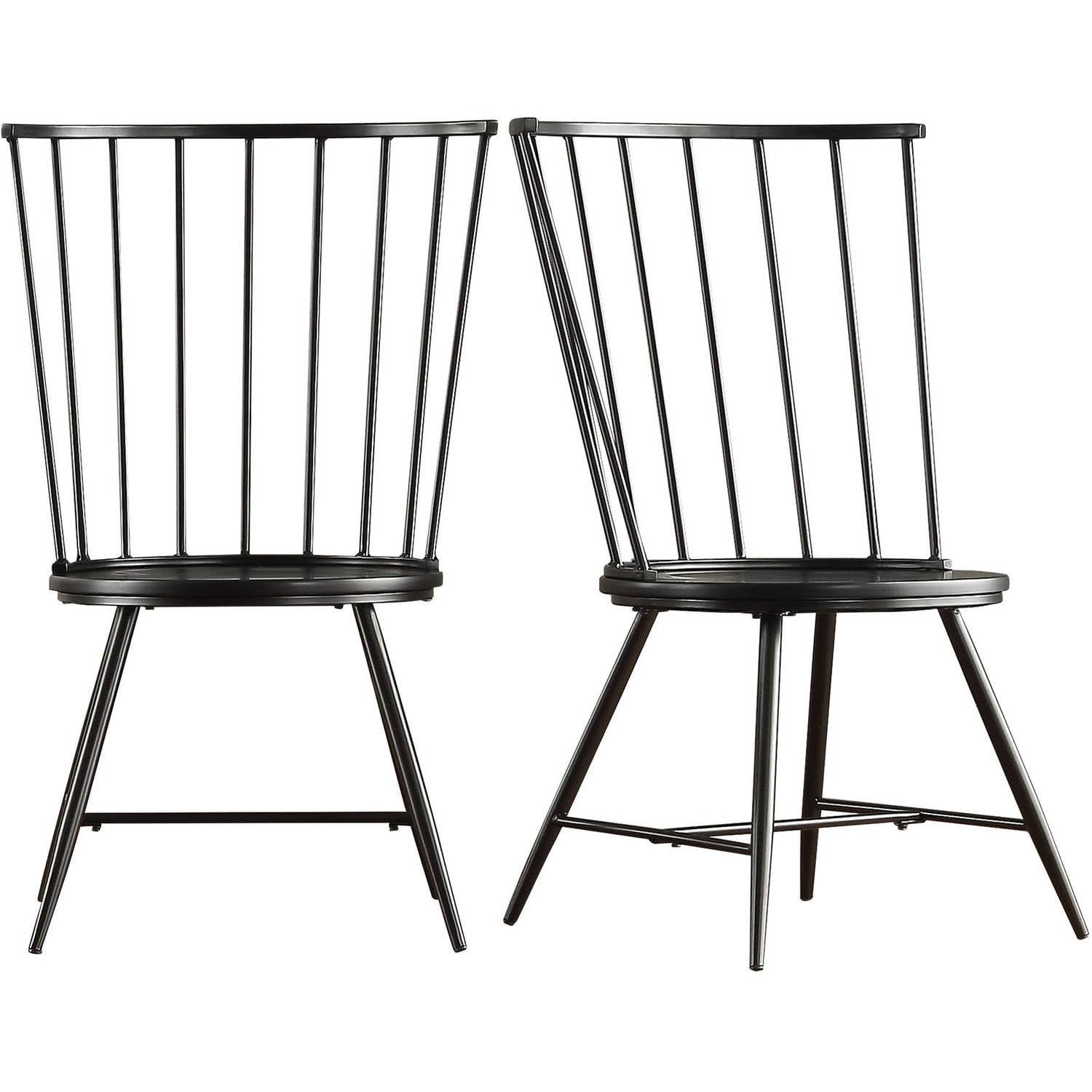Chelsea Dining Chair, Set of 2, Black, 39  H x 21.5  W x 22.5  L