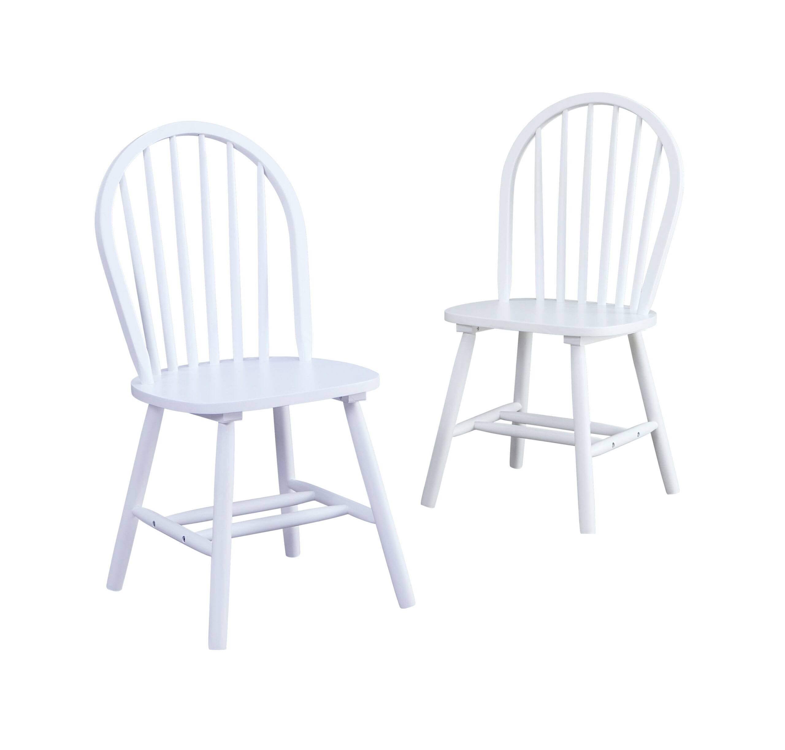 and Gardens Autumn Lane Windsor Solid Wood Dining Chairs, Set of 2, Solid White