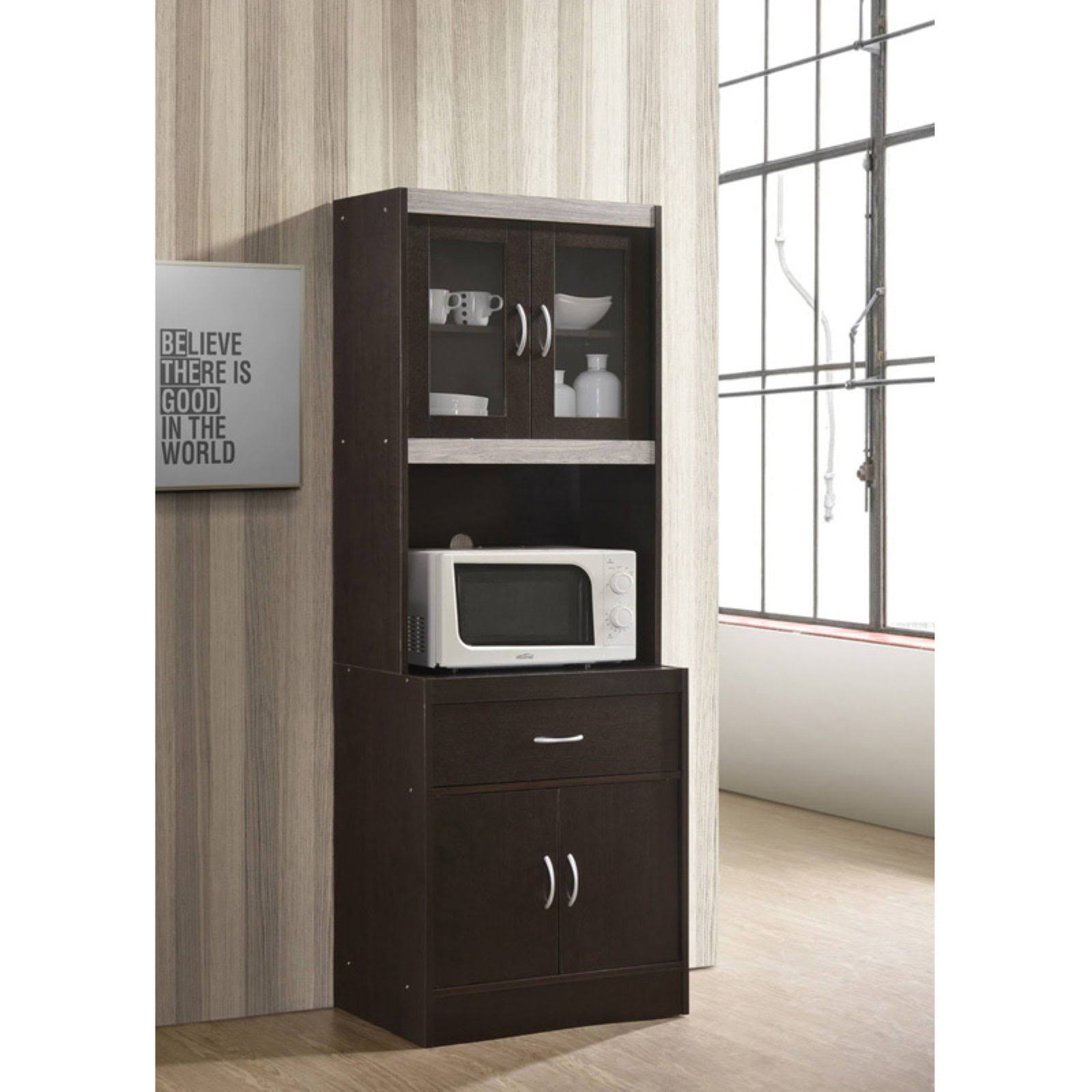 Hodedah Imports HIKF96 Kitchen Cabinet, Brown