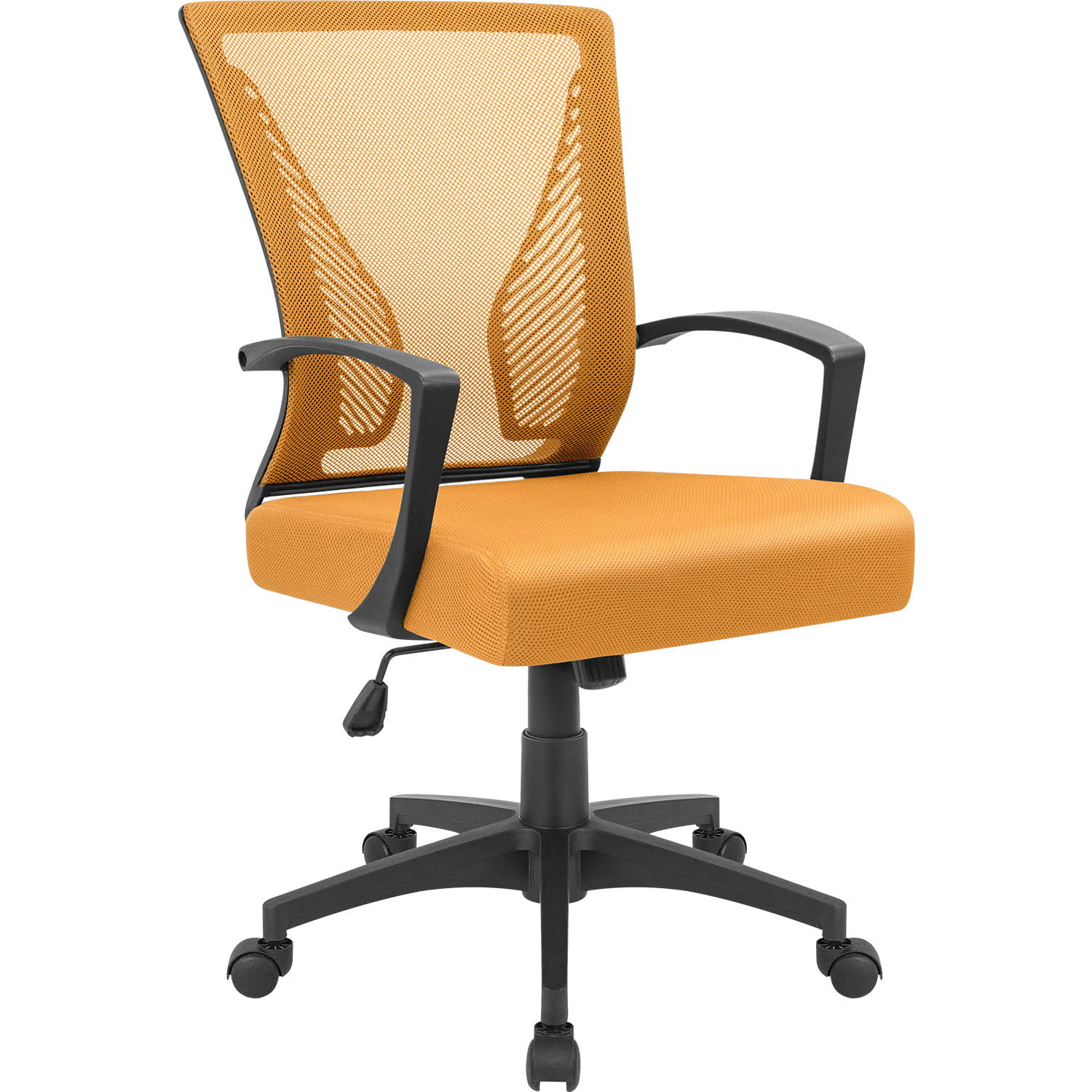 Mid-Back Office Desk Chair Ergonomic Mesh Task Chair with Lumbar Support, Orange