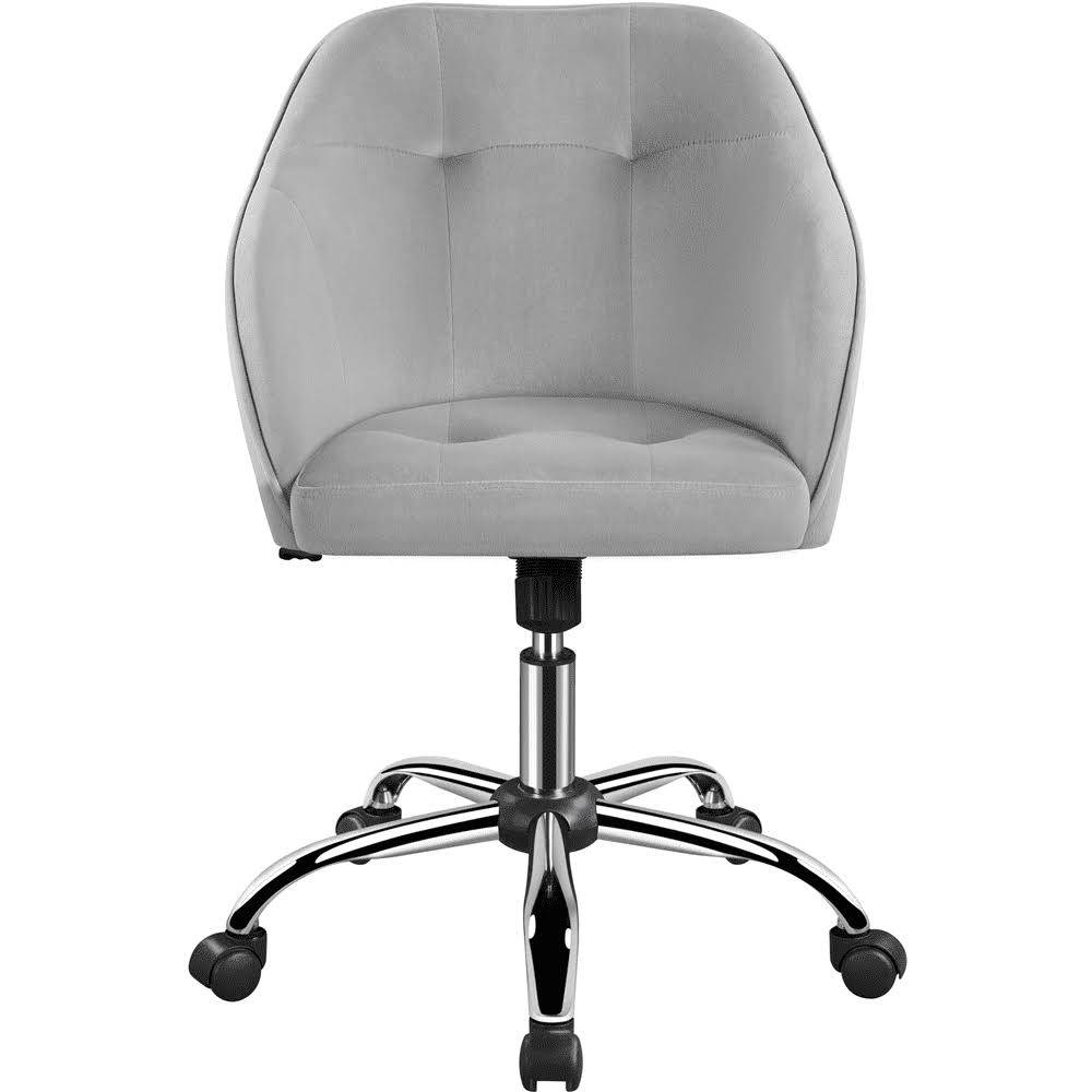 Smile Mart Adjustable Swivel Velvet Desk Chair for Home Office, Light Gray