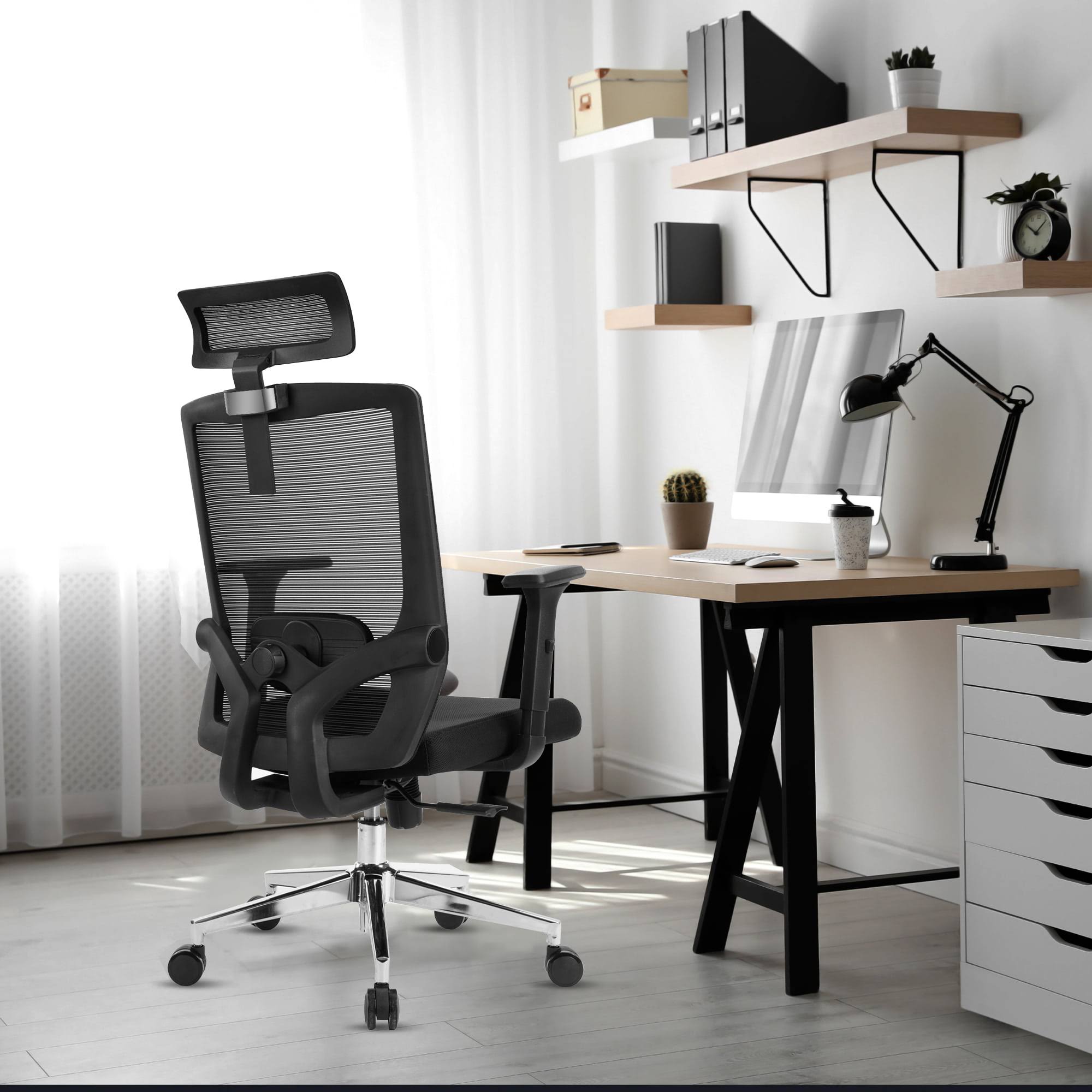 SUGIFT Ergonomic Office Chair with Adjustable Computer Chair  with Lumbar Support Swivel, Black