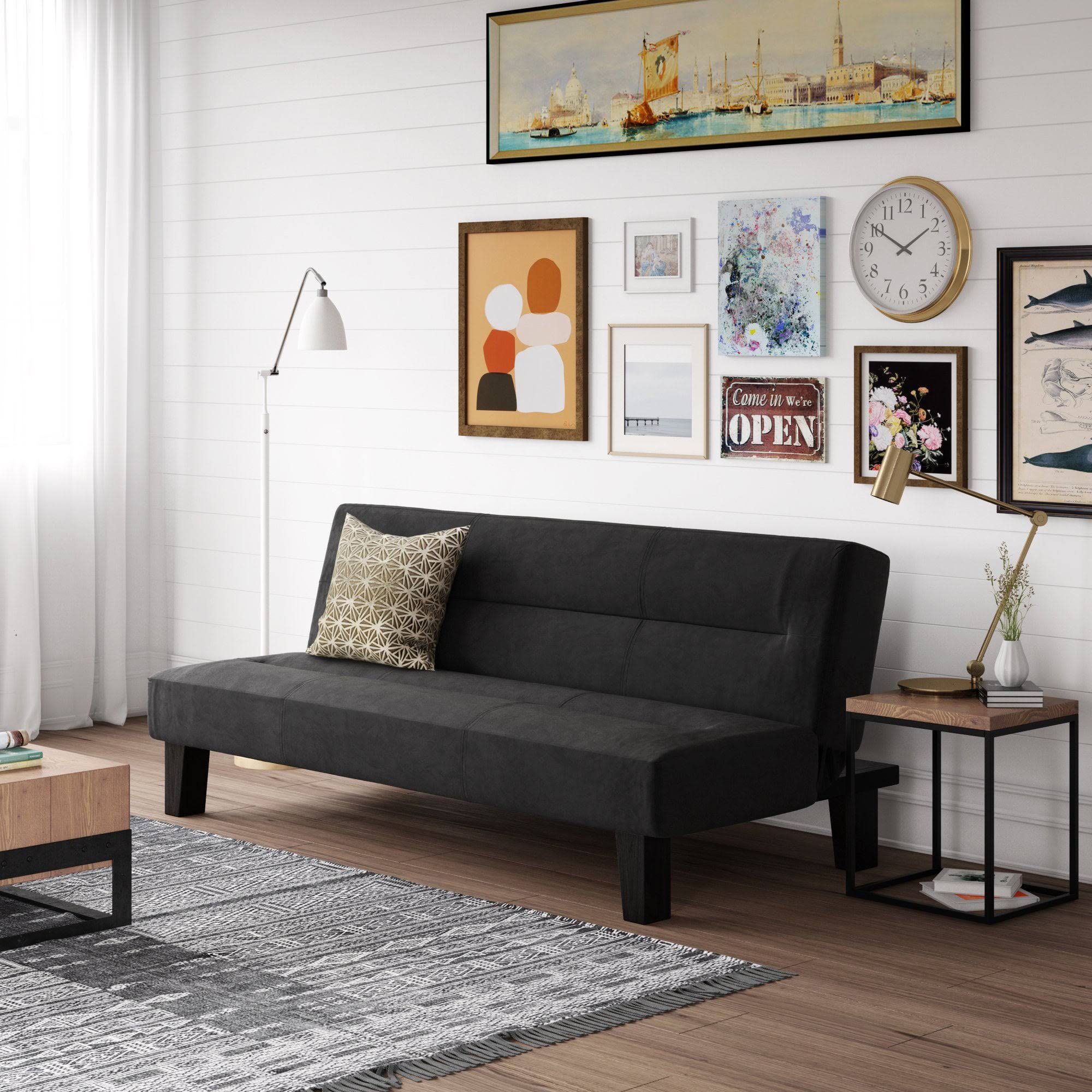 Kebo Futon with Microfiber Cover, Black