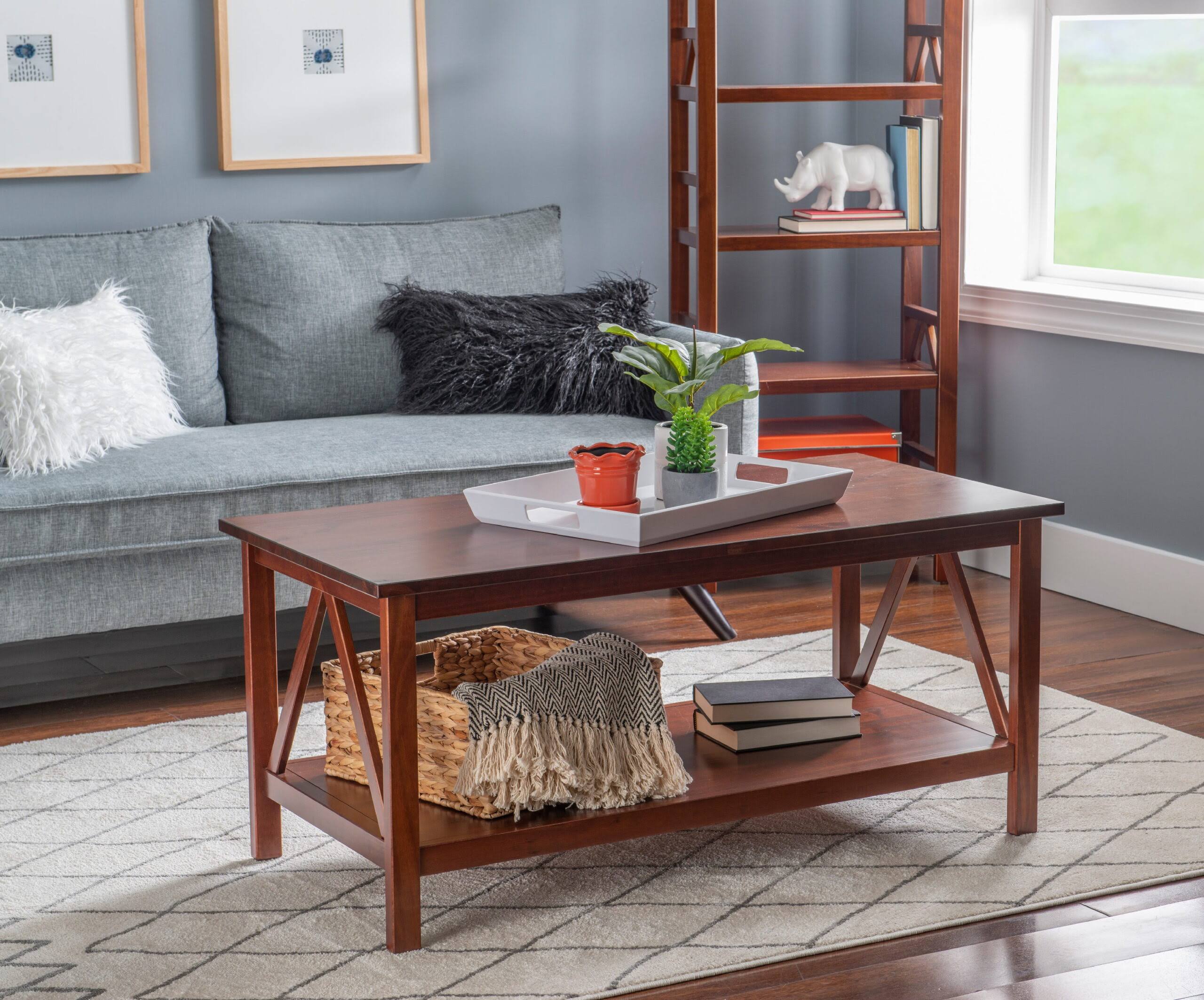 Home Titian Coffee Table, 20 inches Tall, Antique Tobacco