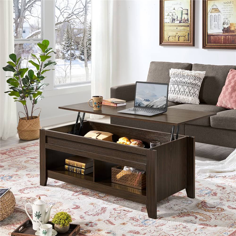 47.5  Lift Top Coffee Table with 2 Storage Compartments, Espresso
