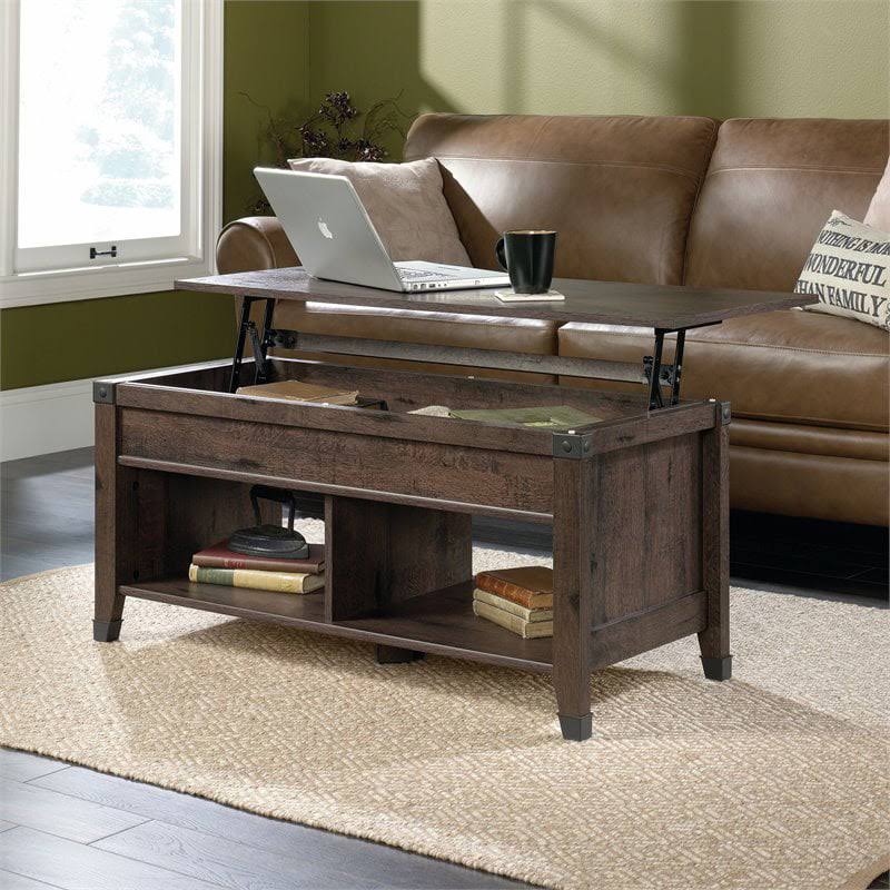 Carson Forge Lift-Top Coffee Table, Coffee Oak Finish